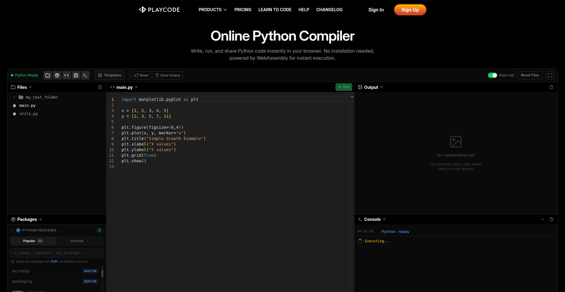 Python Playground: AI 驱动的交互式 Python 实验平台