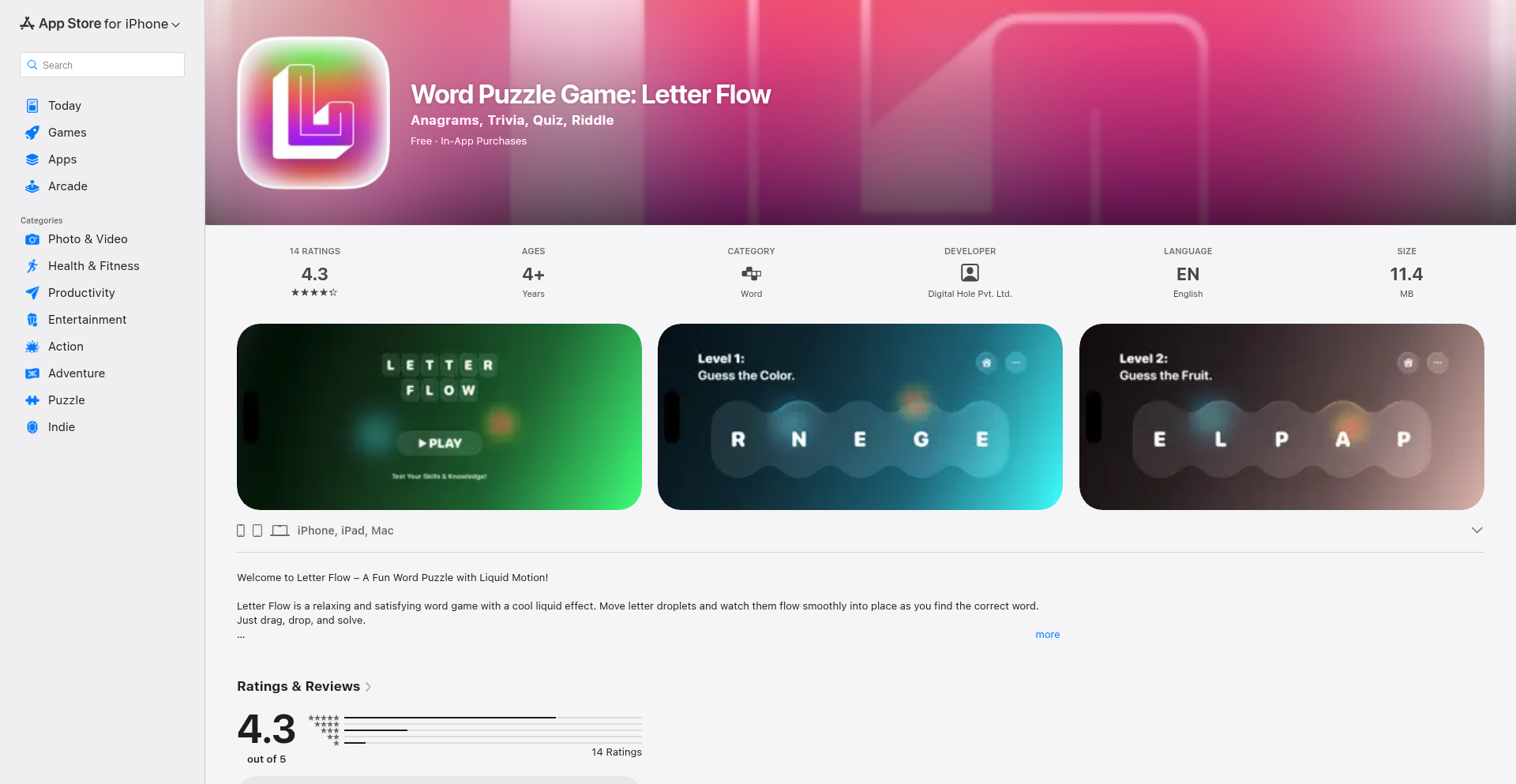 LiquidLetterFlow: 液体玻璃风的字母流益智游戏