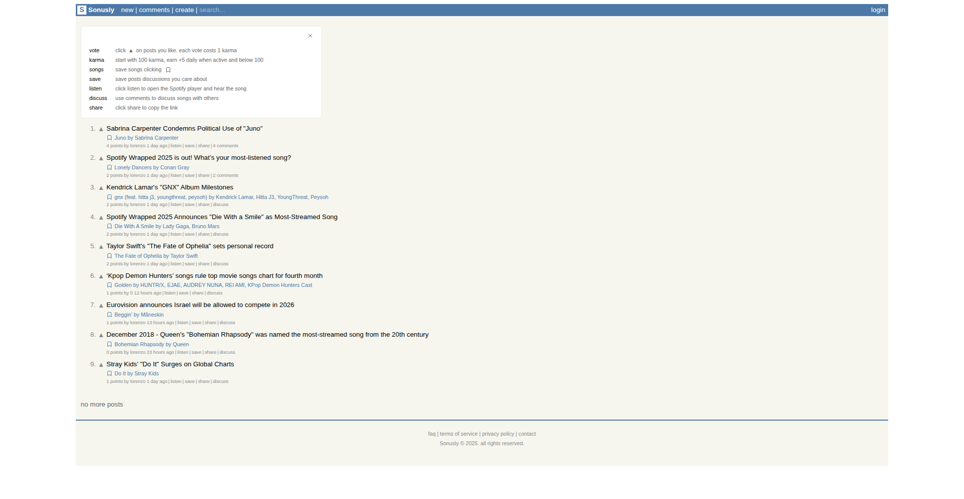 Sonusly: 音乐社区的 Hacker News