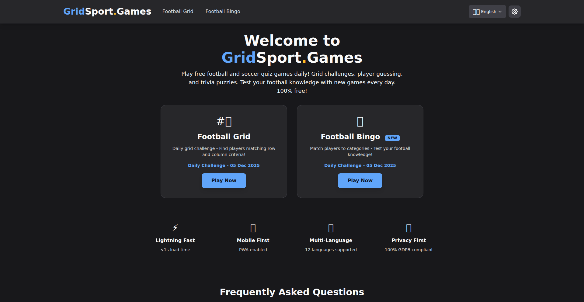 GridSport.Games: 足球猜谜 PWA