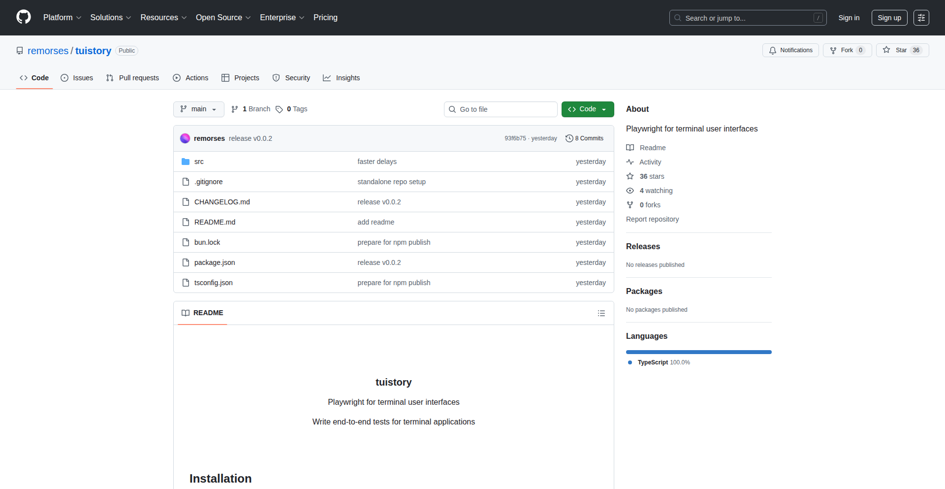终端UI的Playwright:Tuistory