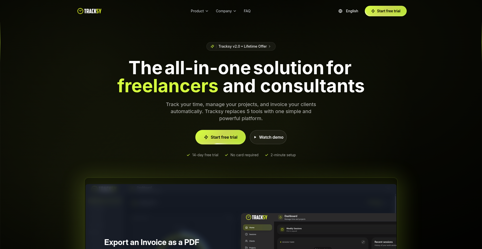 Tracksy:一站式时间追踪与发票生成器