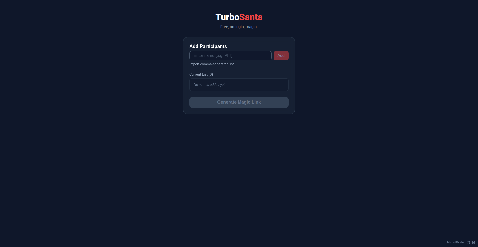 TurboSanta:无状态的 URL 驱动式匿名抽签器