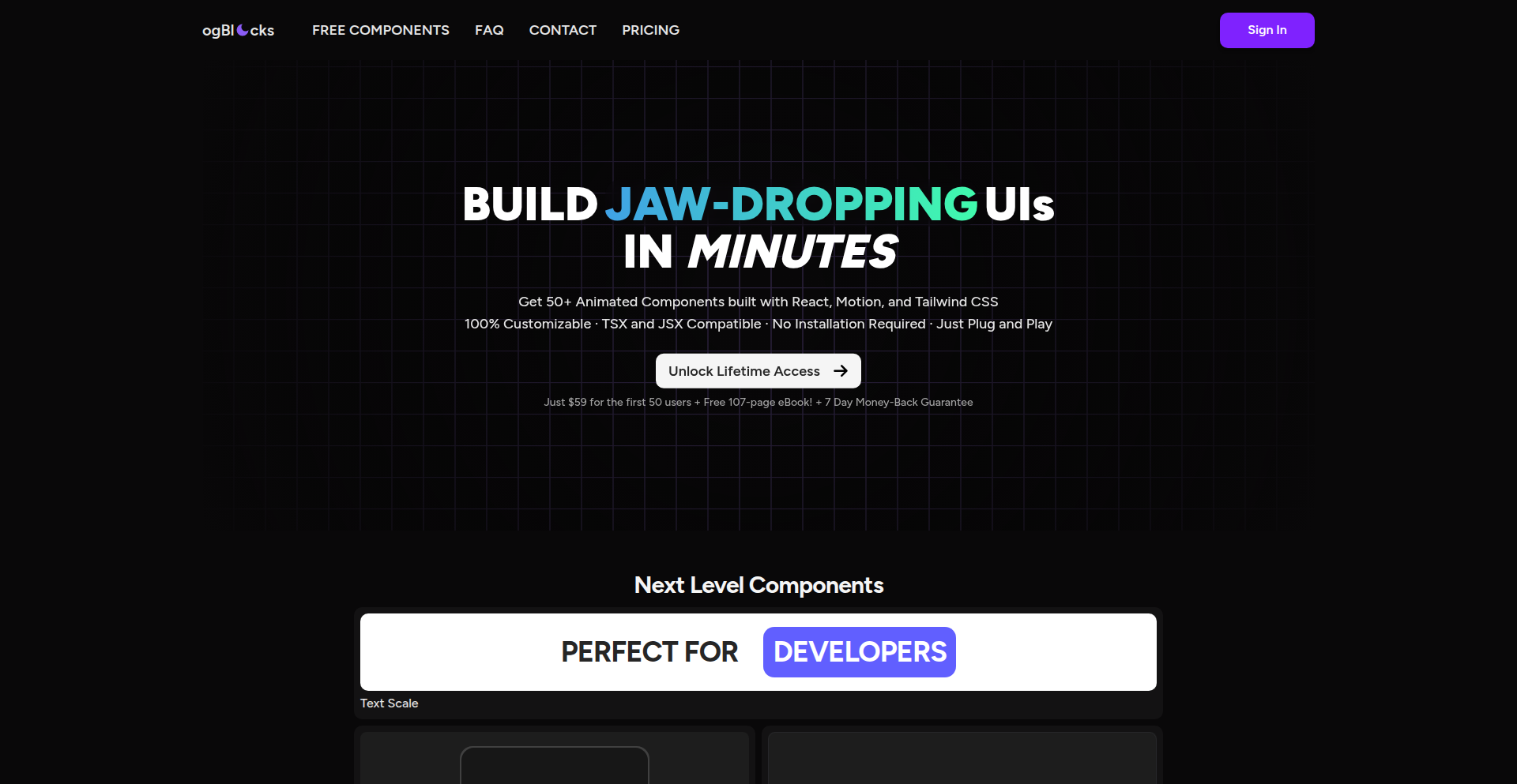 ogBlocks: 灵动动画UI组件库