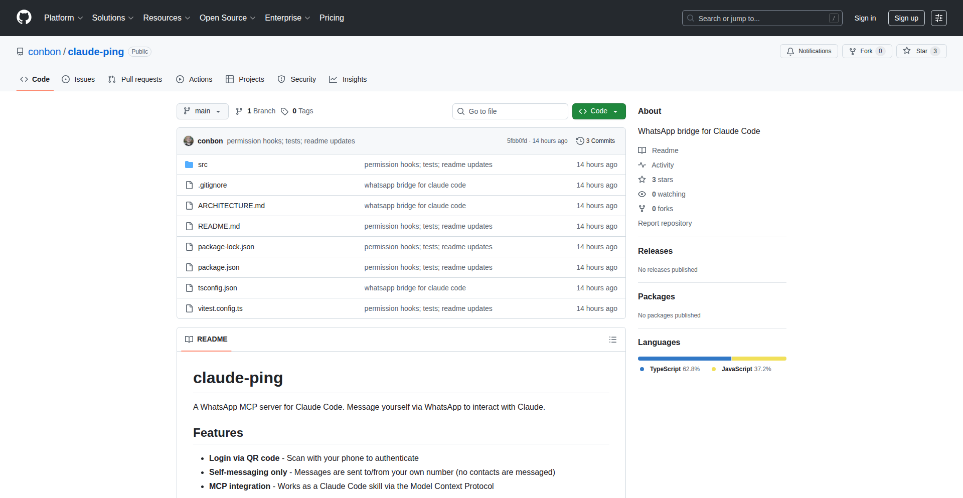 Claude-Ping: 智能代码助手WhatsApp桥接器