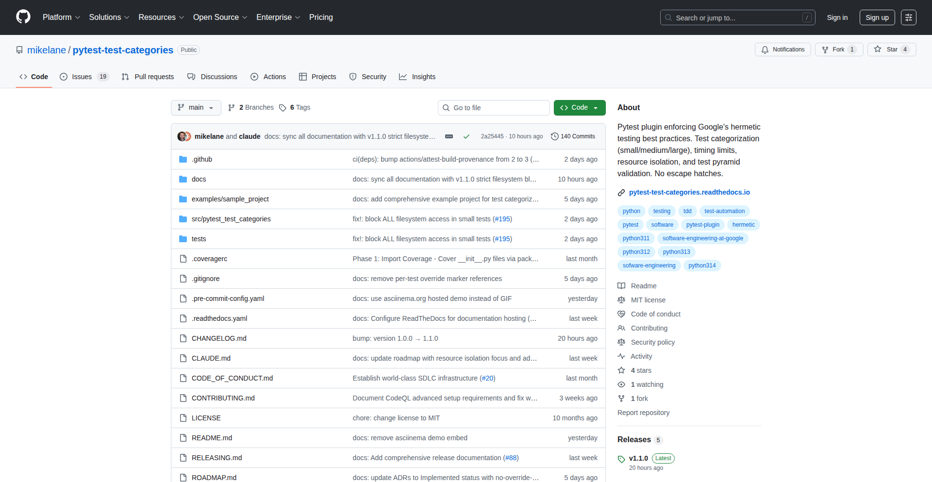Pytest-Test-Categorizer