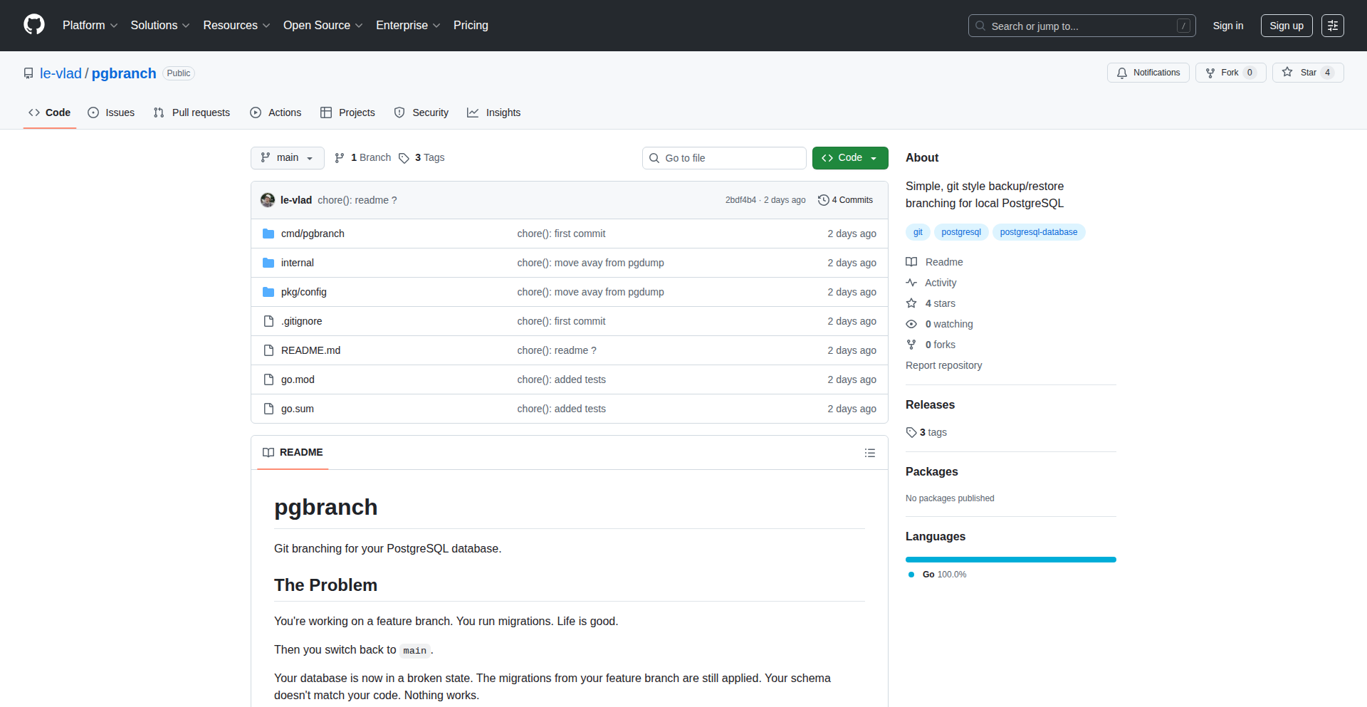 Pgbranch: Git-Style Local PostgreSQL Development Branching