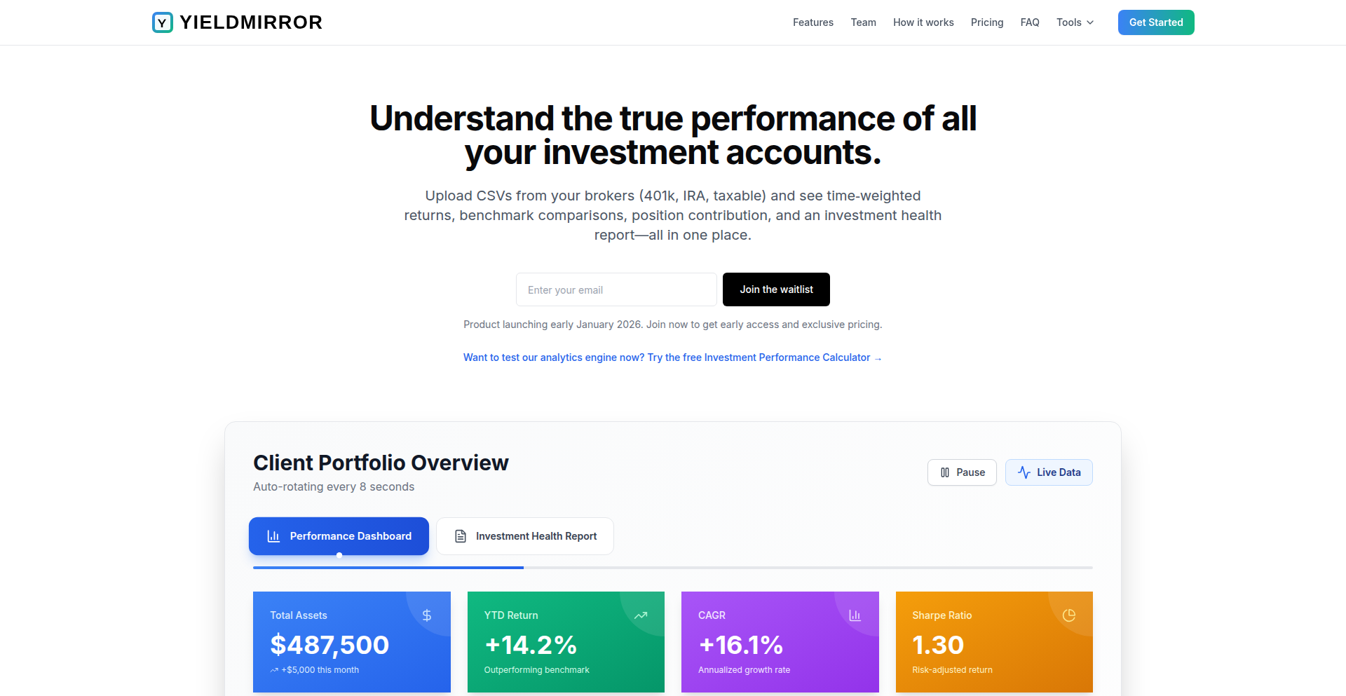YieldMirror AI-Powered Portfolio Analytics Engine