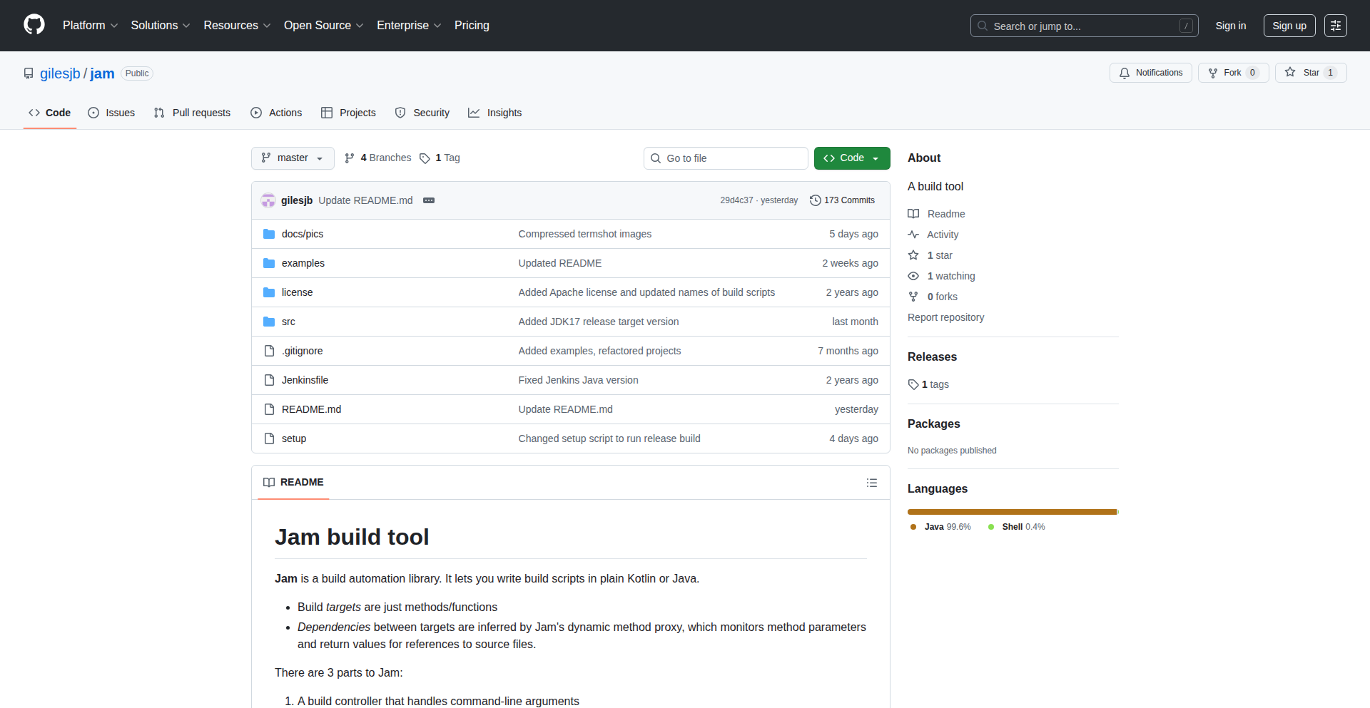 Jam: Code-Native Build Automation