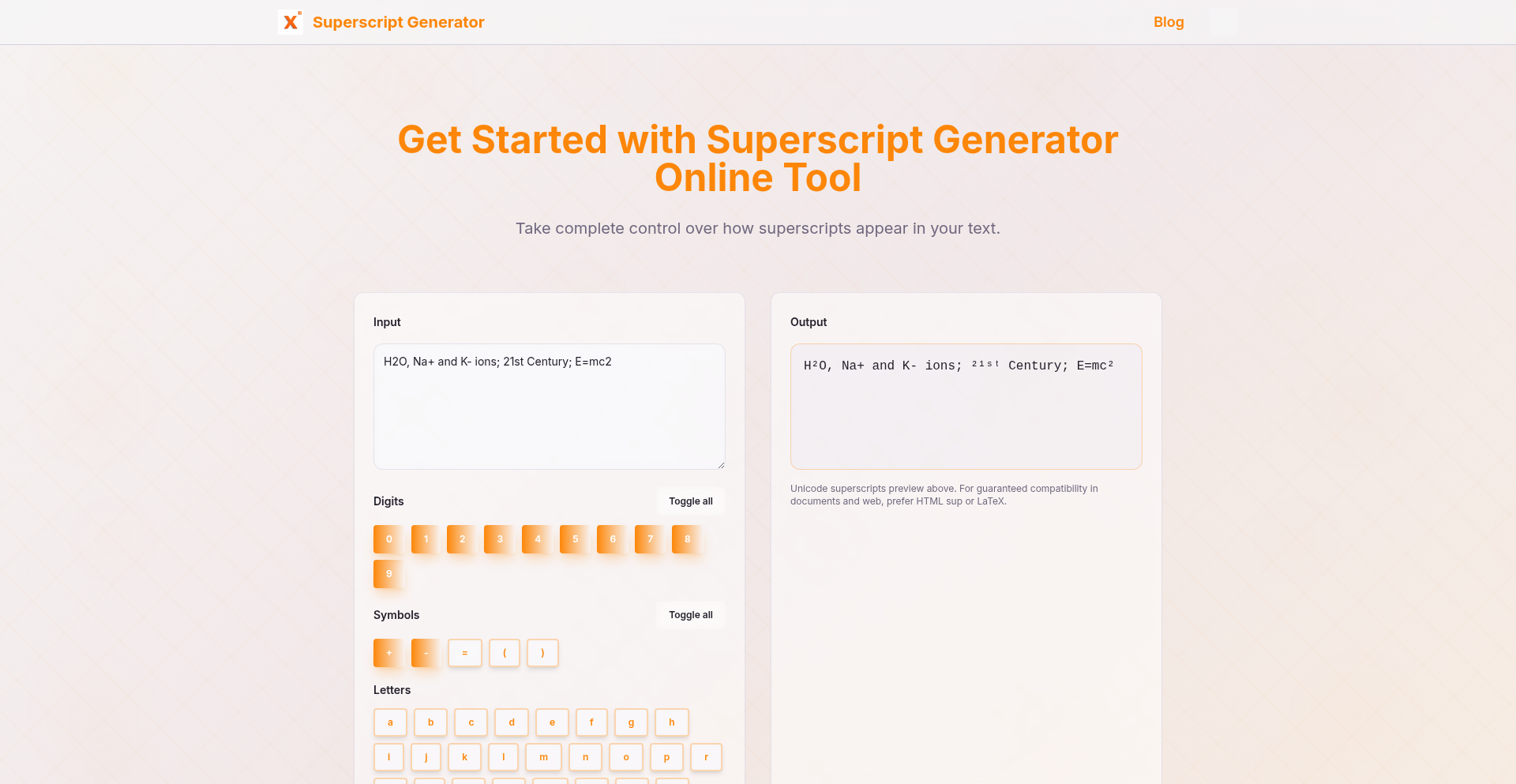 UnicodeSuperscriptMaster