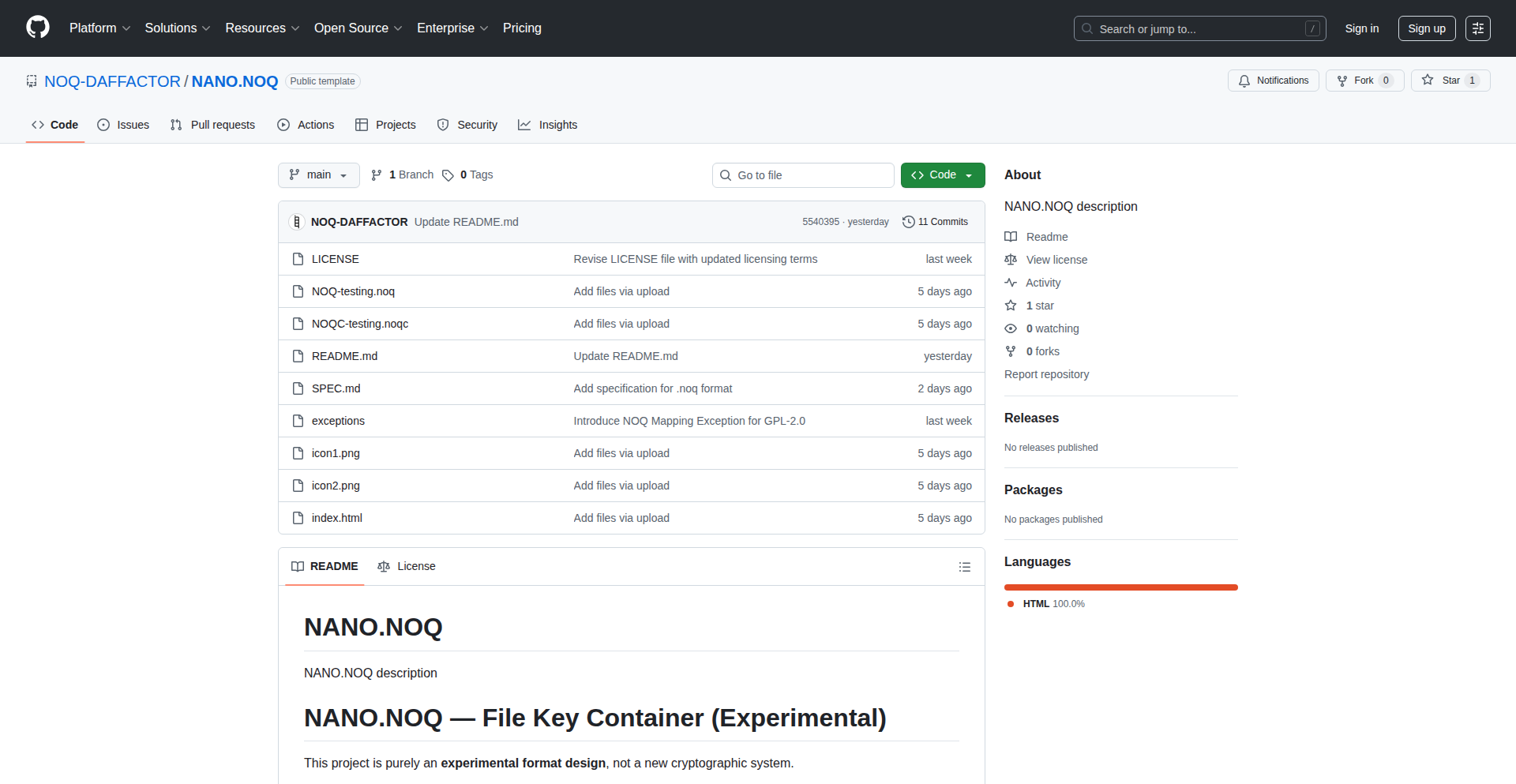 Nano.noq: Micro-Binary Key Container