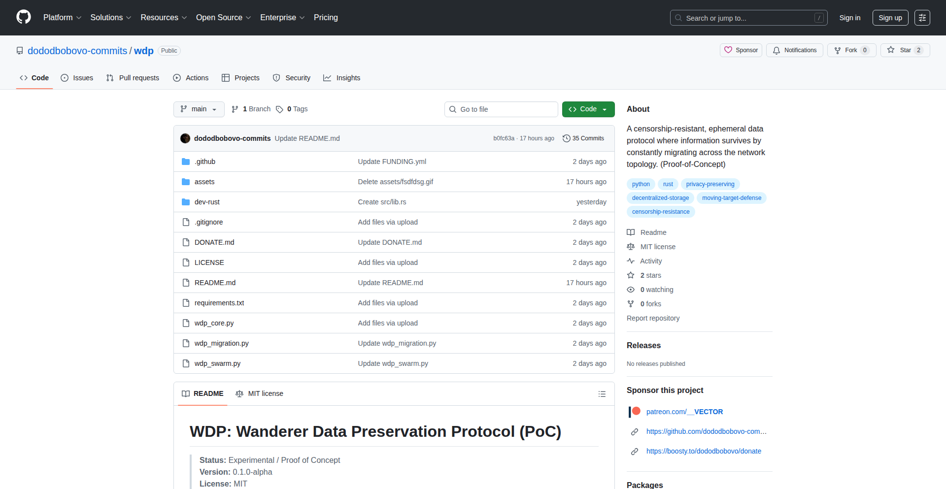 Wanderer Data Protocol