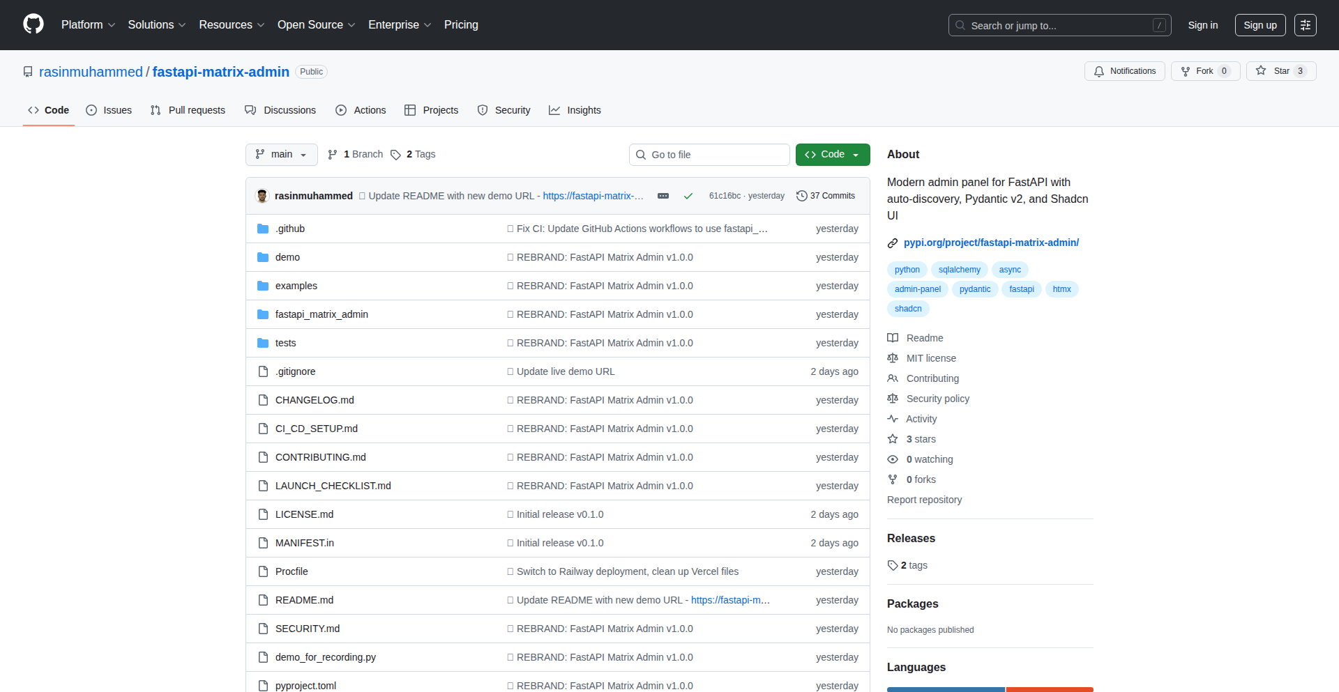FastAPI Matrix Admin