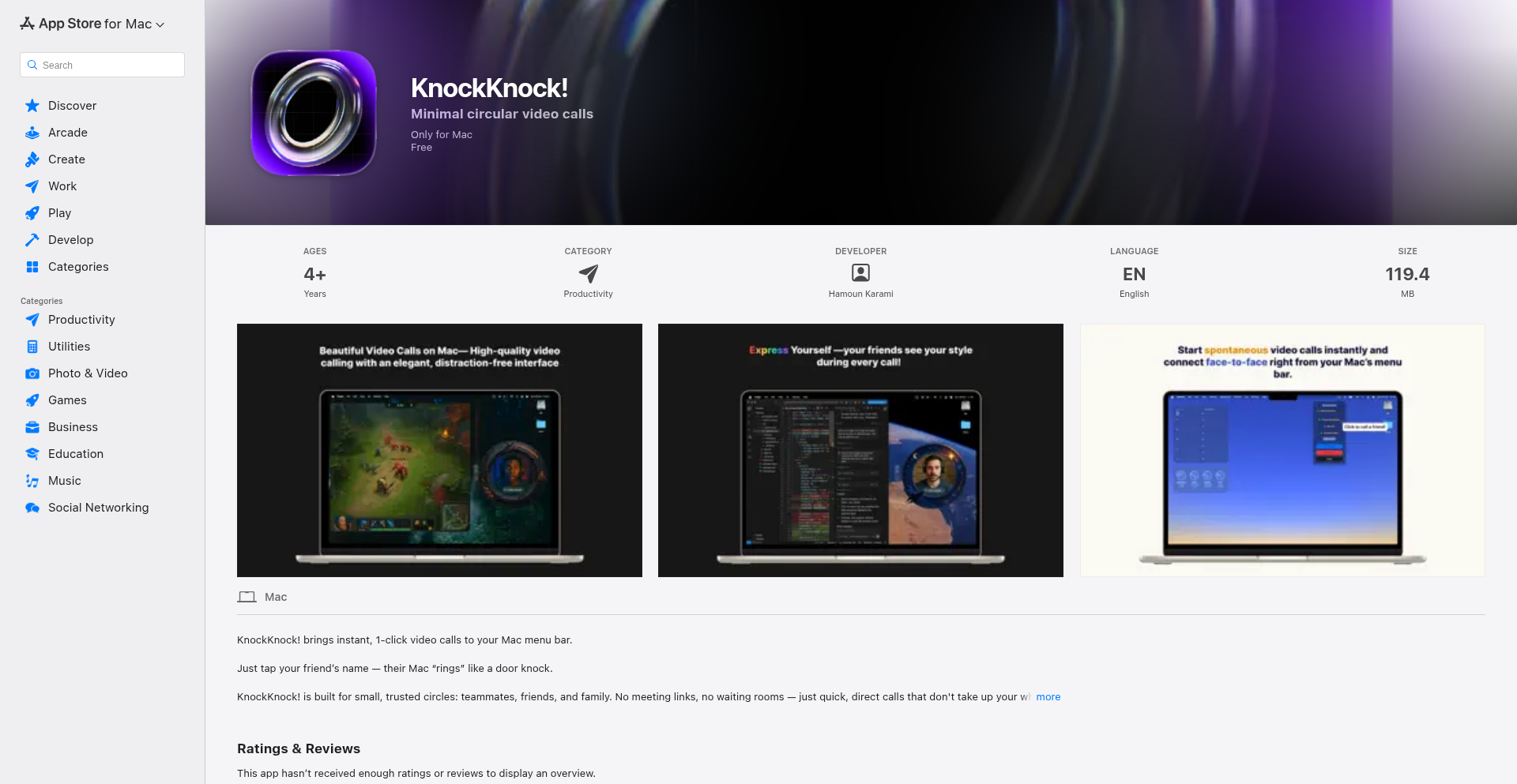KnockKnock: Instant macOS Video Connect