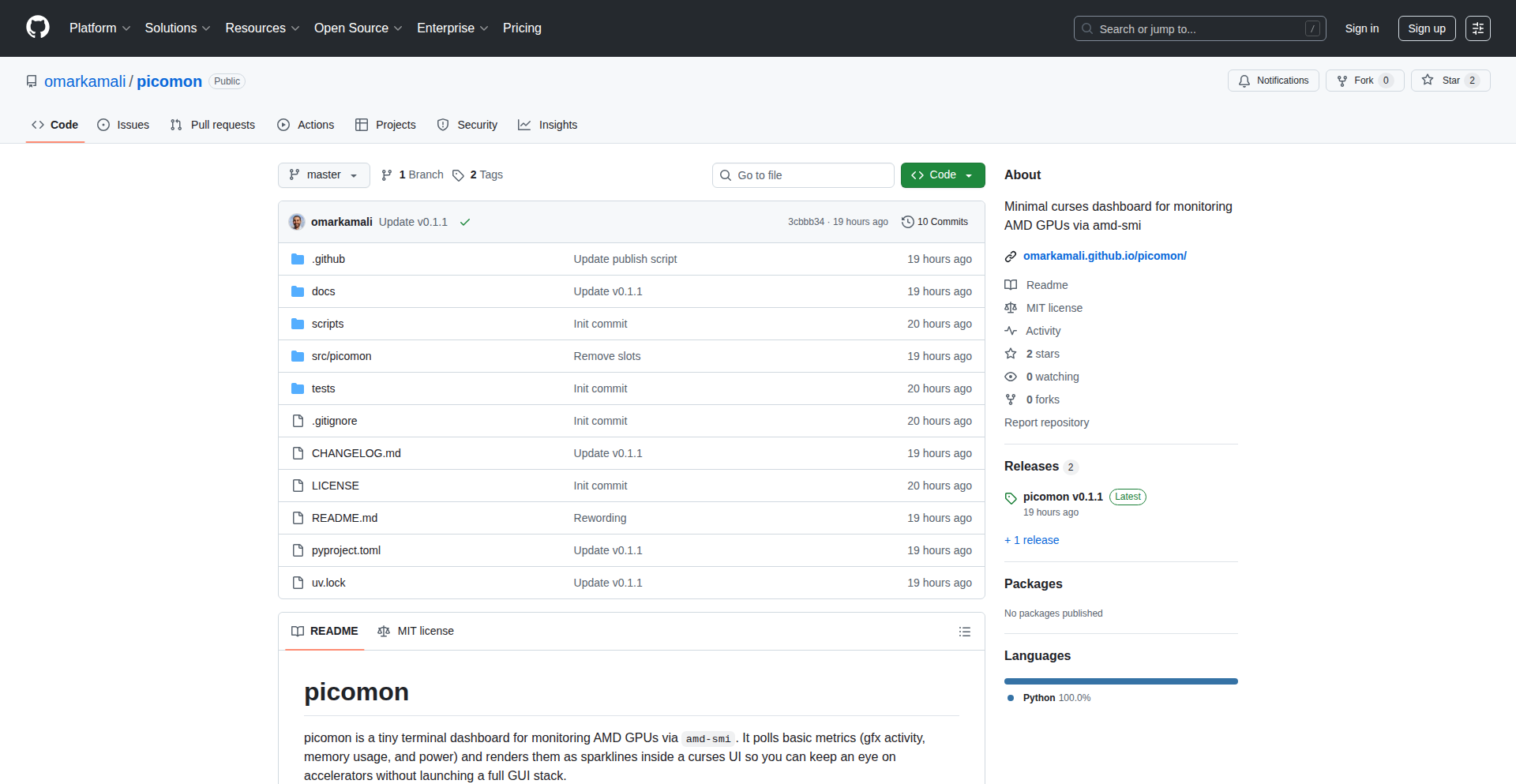 Picomon: Minimalist TUI AMD GPU Monitor