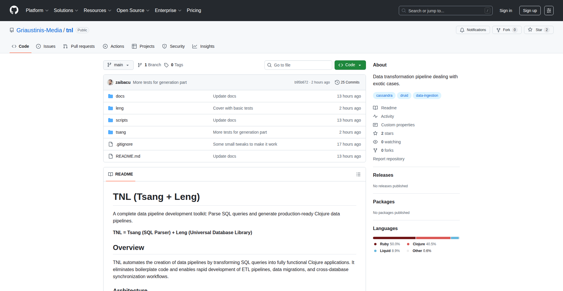 TnL: Clojure JVM SQL-to-ETL Pipeline