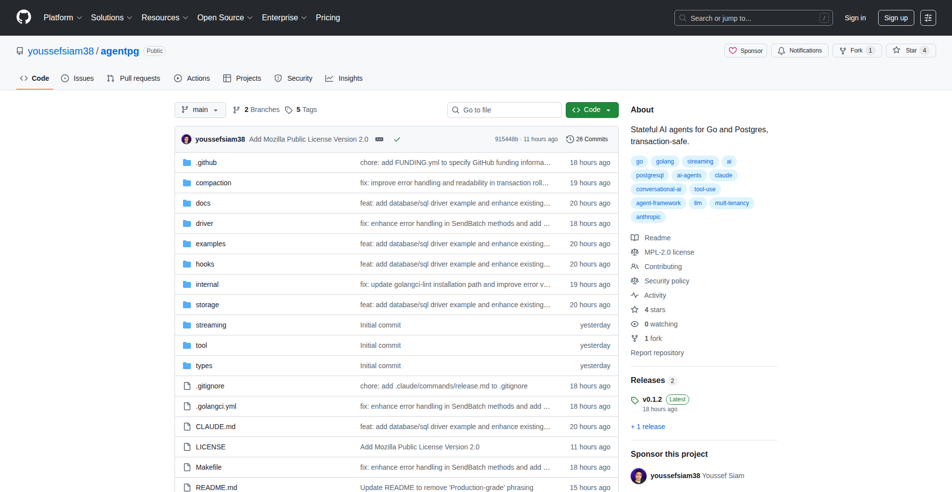 AgentPG: Stateful AI Agents with Go & PostgreSQL