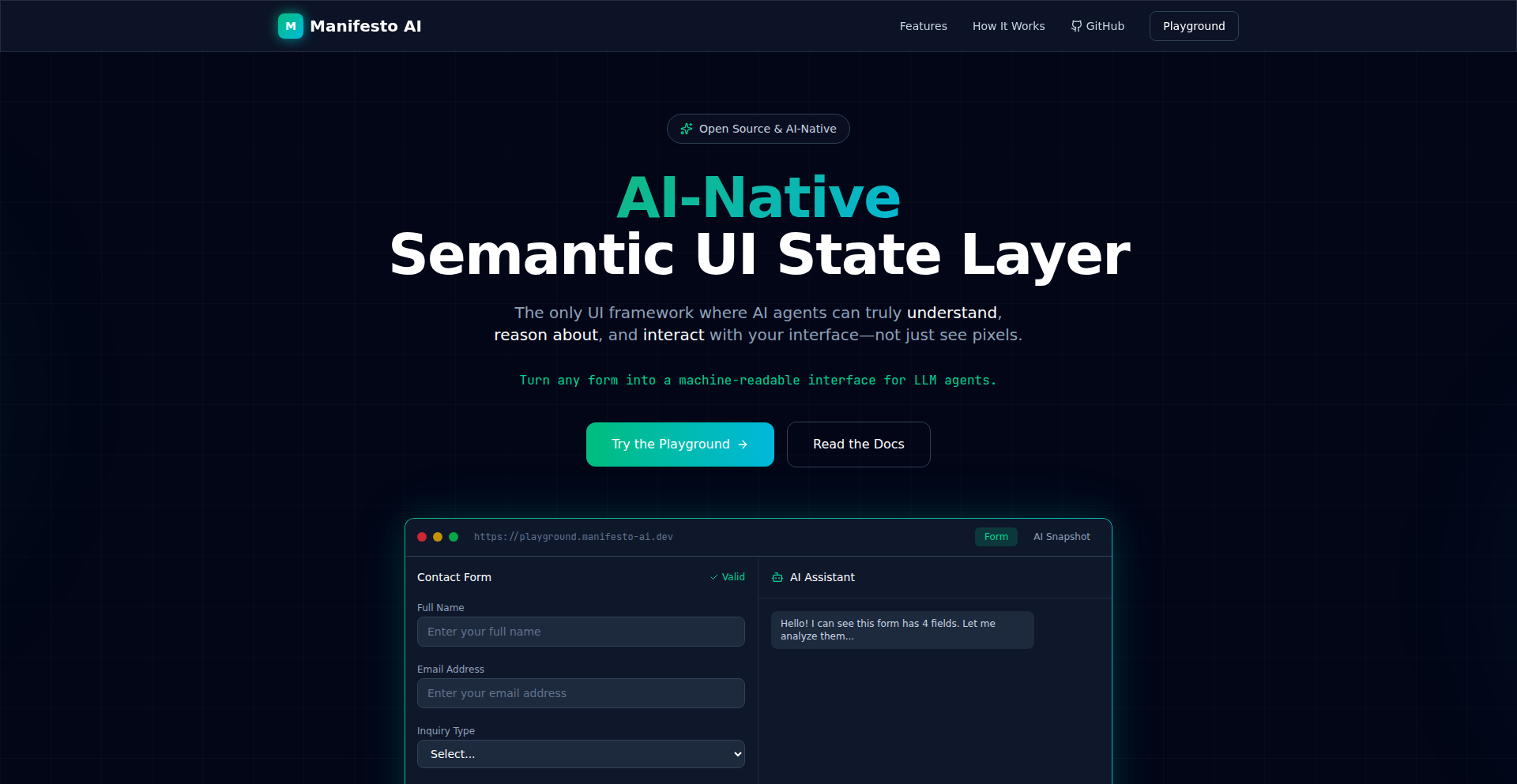 Manifesto AI: Intent-to-State UI Engine