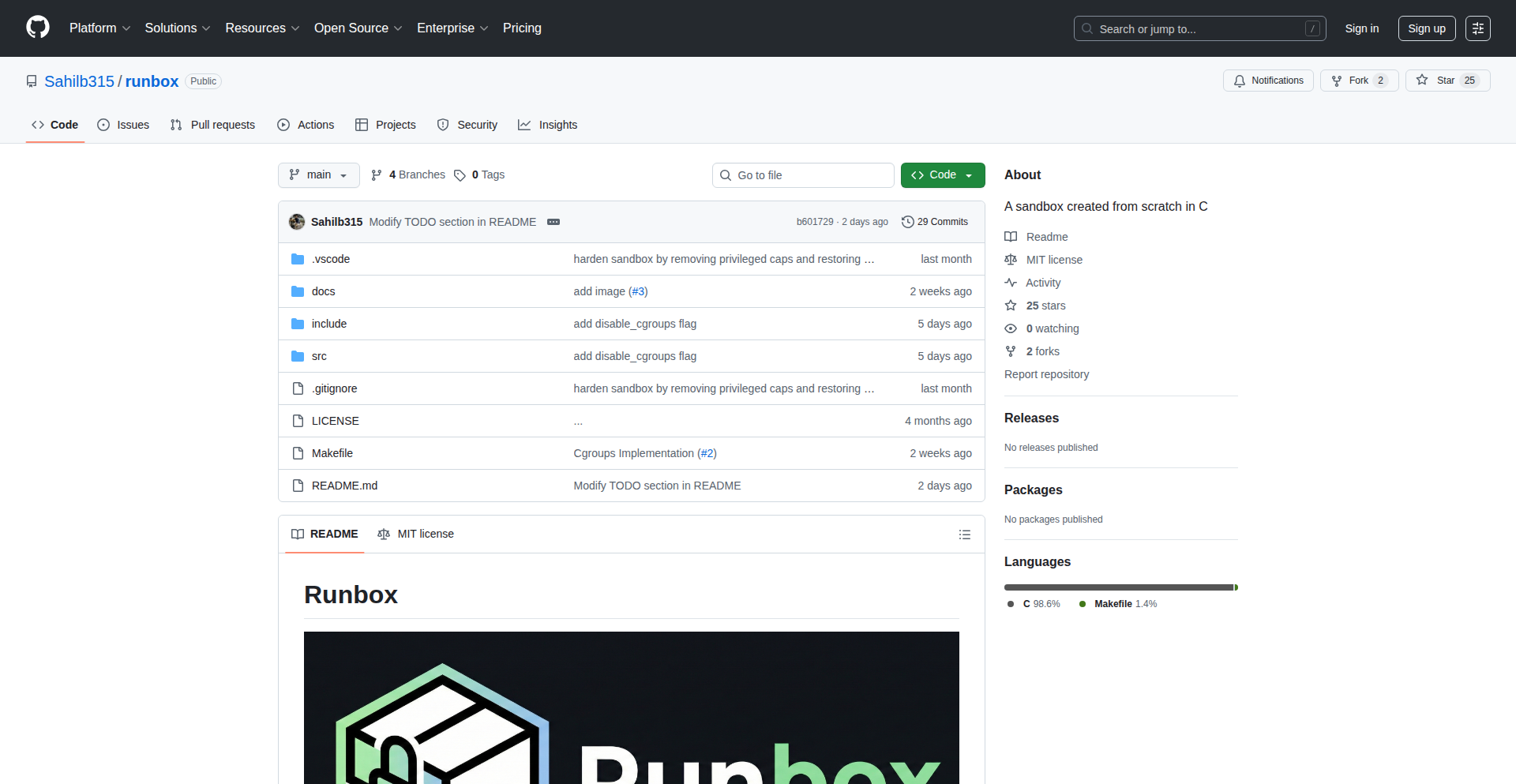 Runbox：极简原生容器沙盒