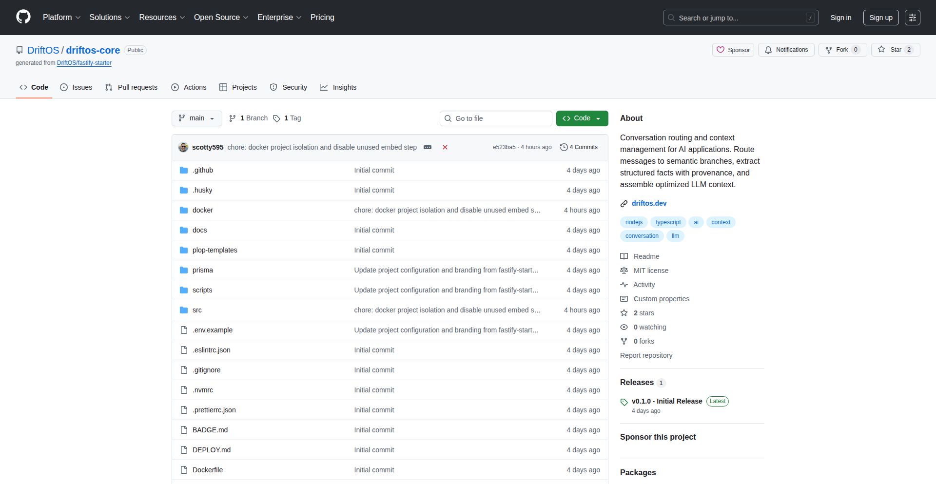 Driftos-core: AI对话上下文导航仪