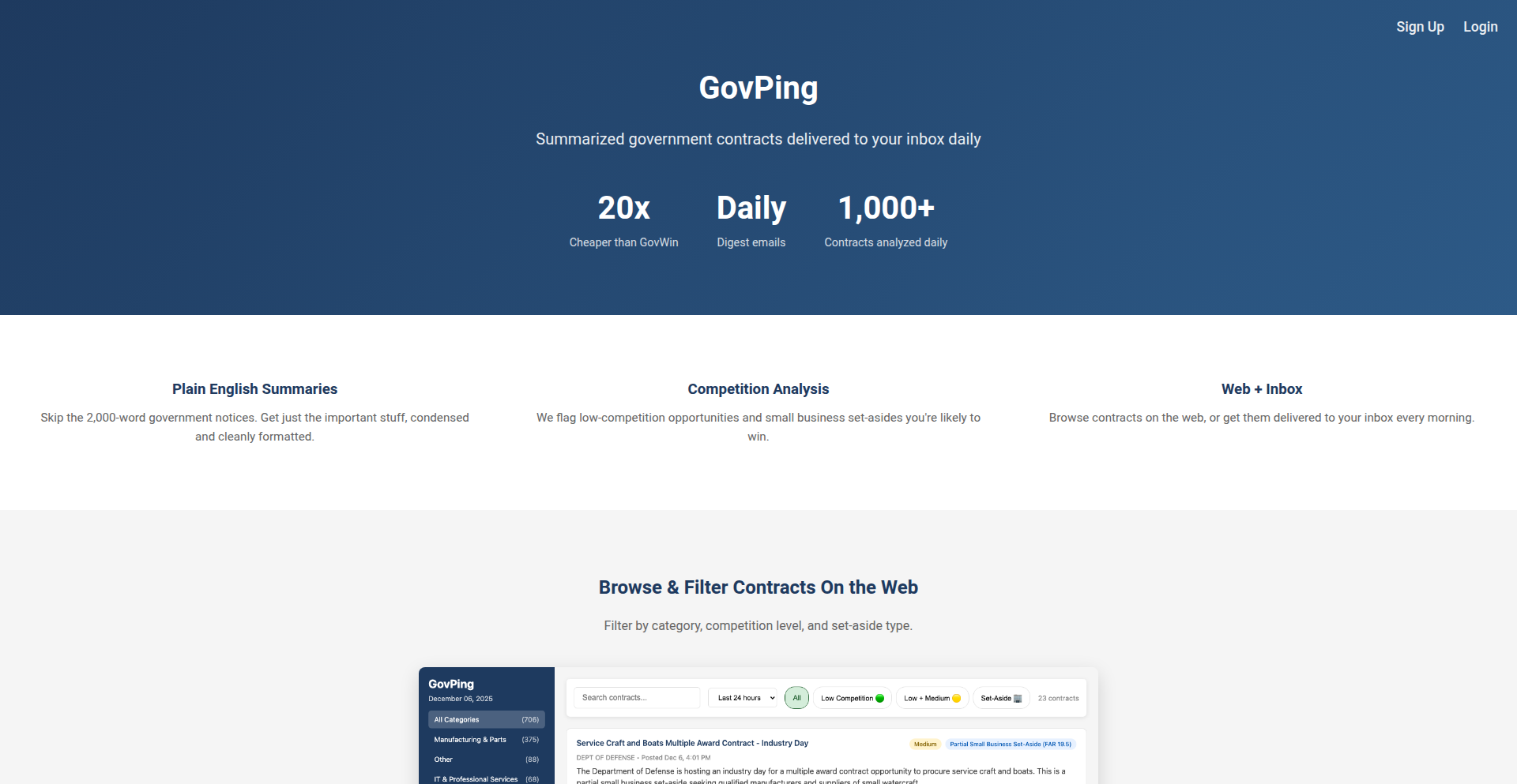 GovPing - 政府合同脉冲