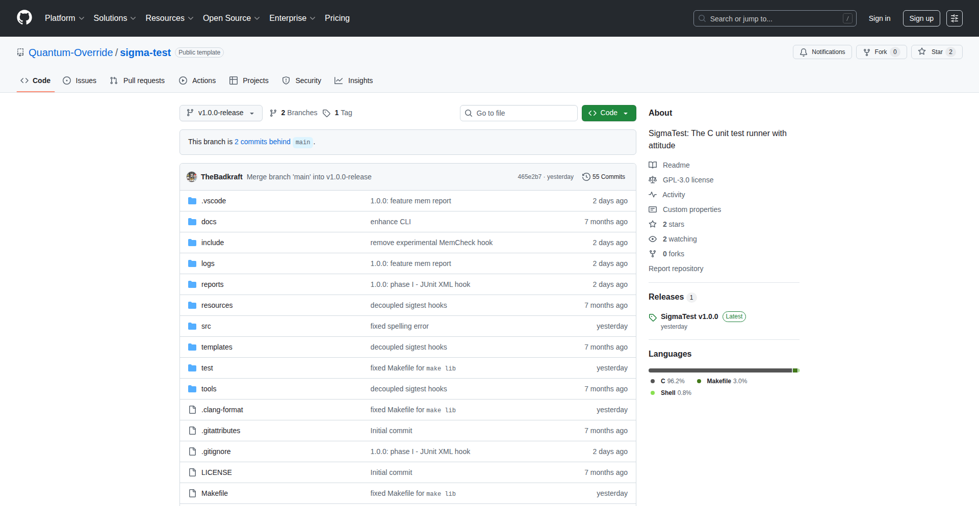 SigmaTest: 轻量级内存泄漏检测C语言测试运行器