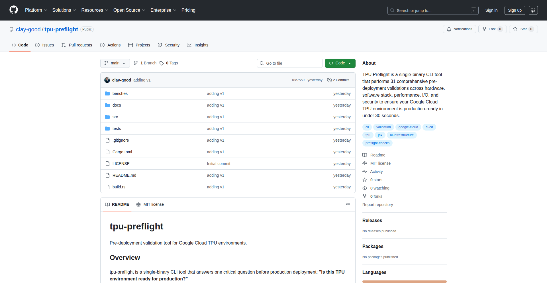 云端TPU环境预检器