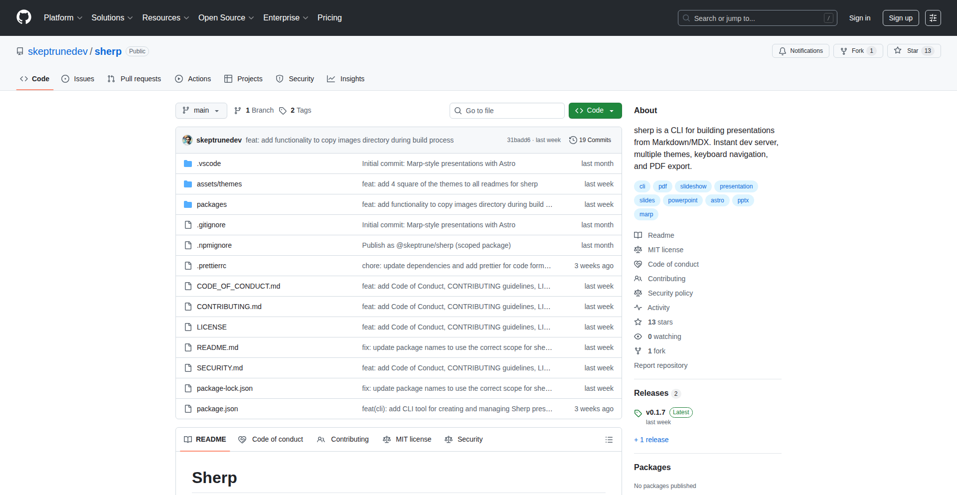 Markdown幻灯片魔术师 (Sherp)