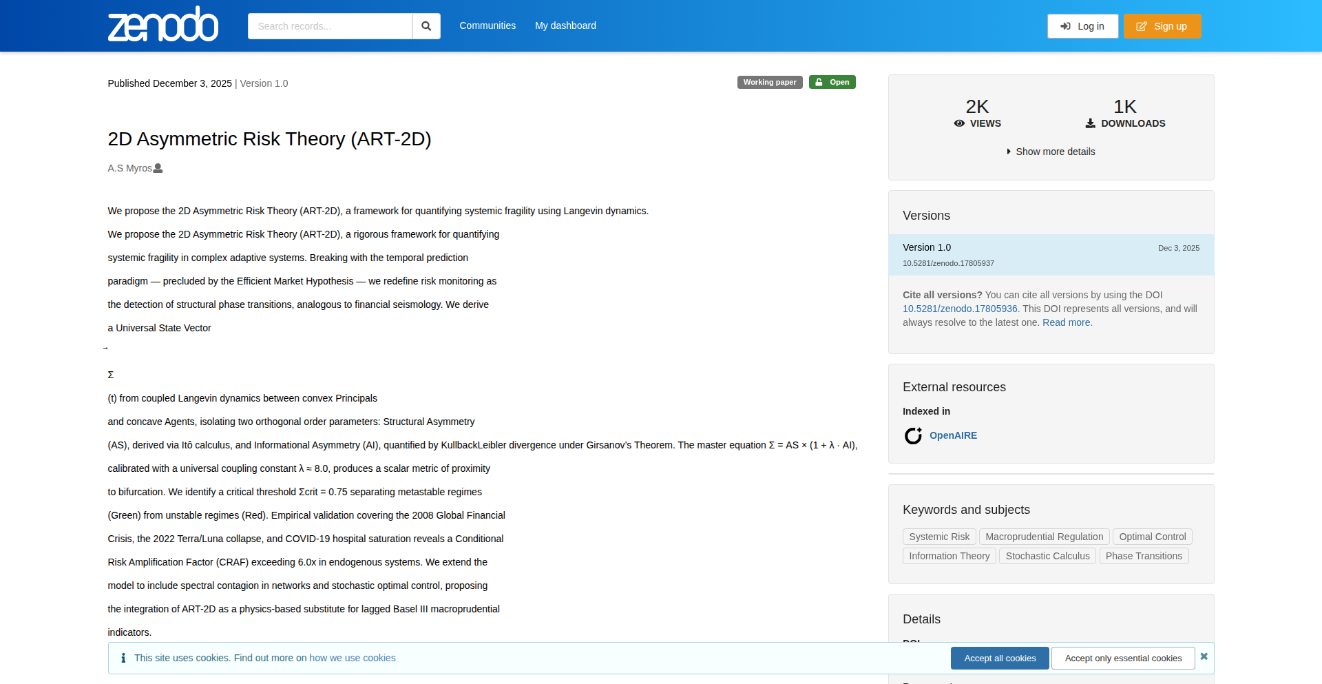 ART-2D：金融崩盘的物理视角预测器