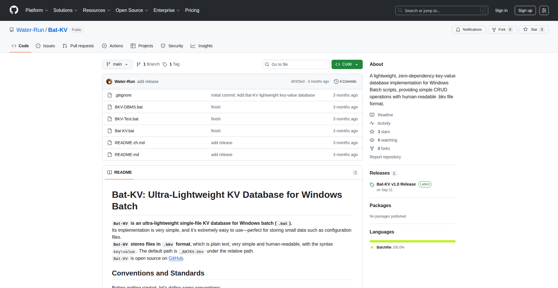 BAT-KV:批处理的超轻量级持久化键值存储