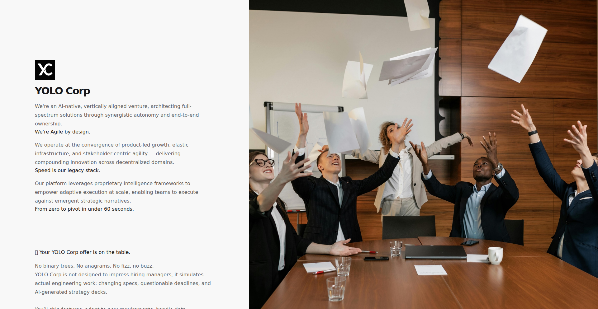 YOLO Corp: 真实项目挑战平台