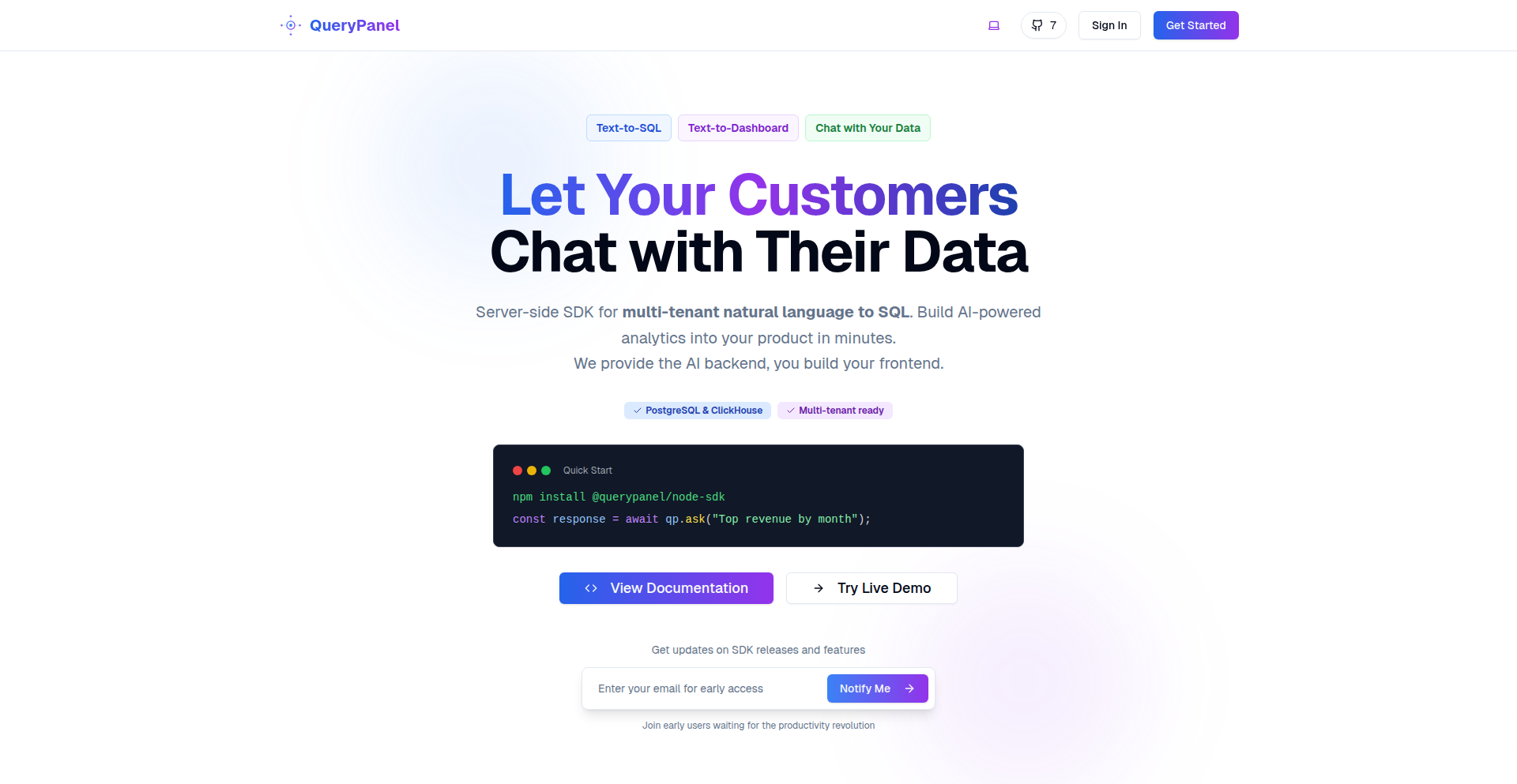 QueryPanel: 自然语言驱动的智能仪表盘SDK