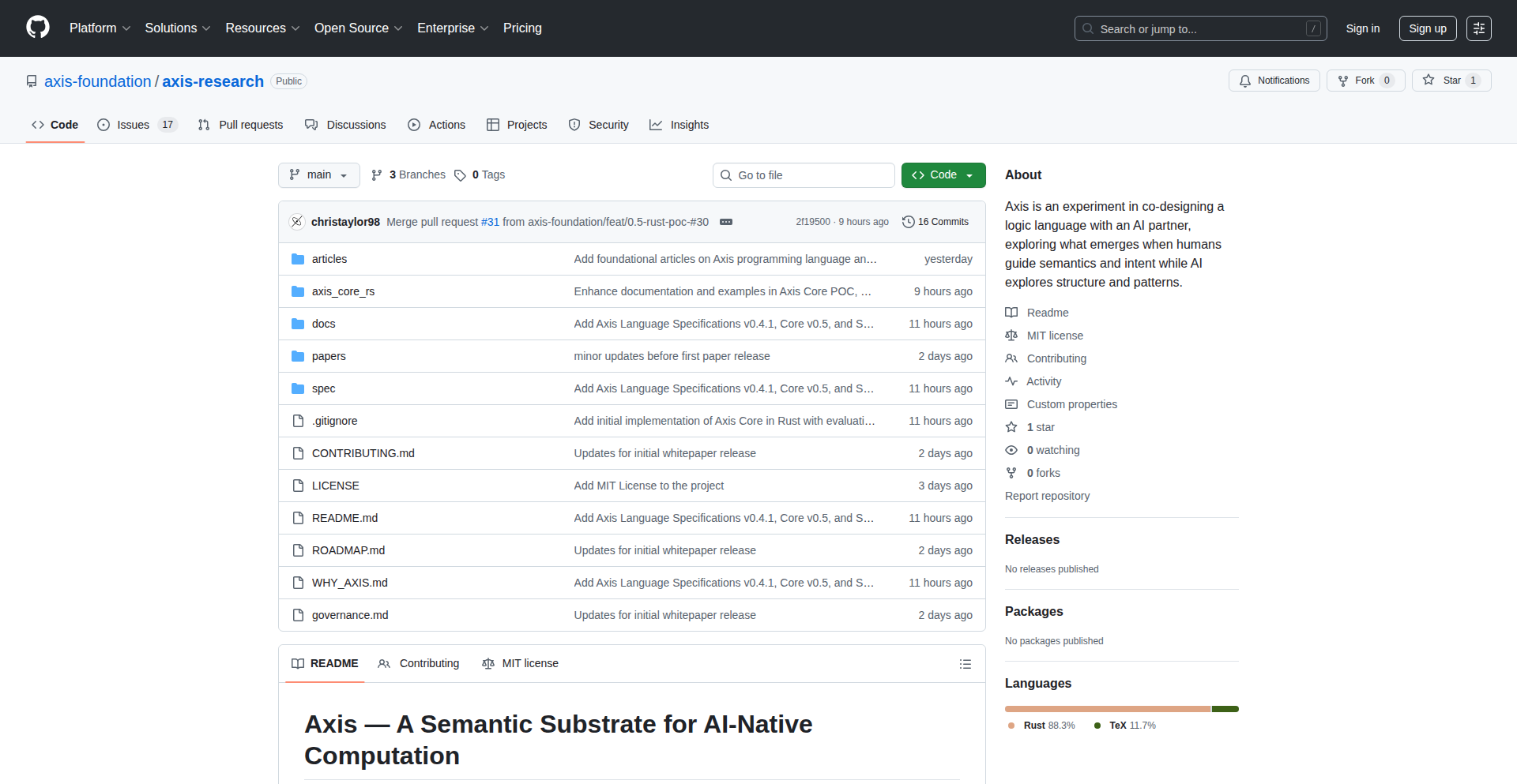 Axis AI协作式逻辑语言