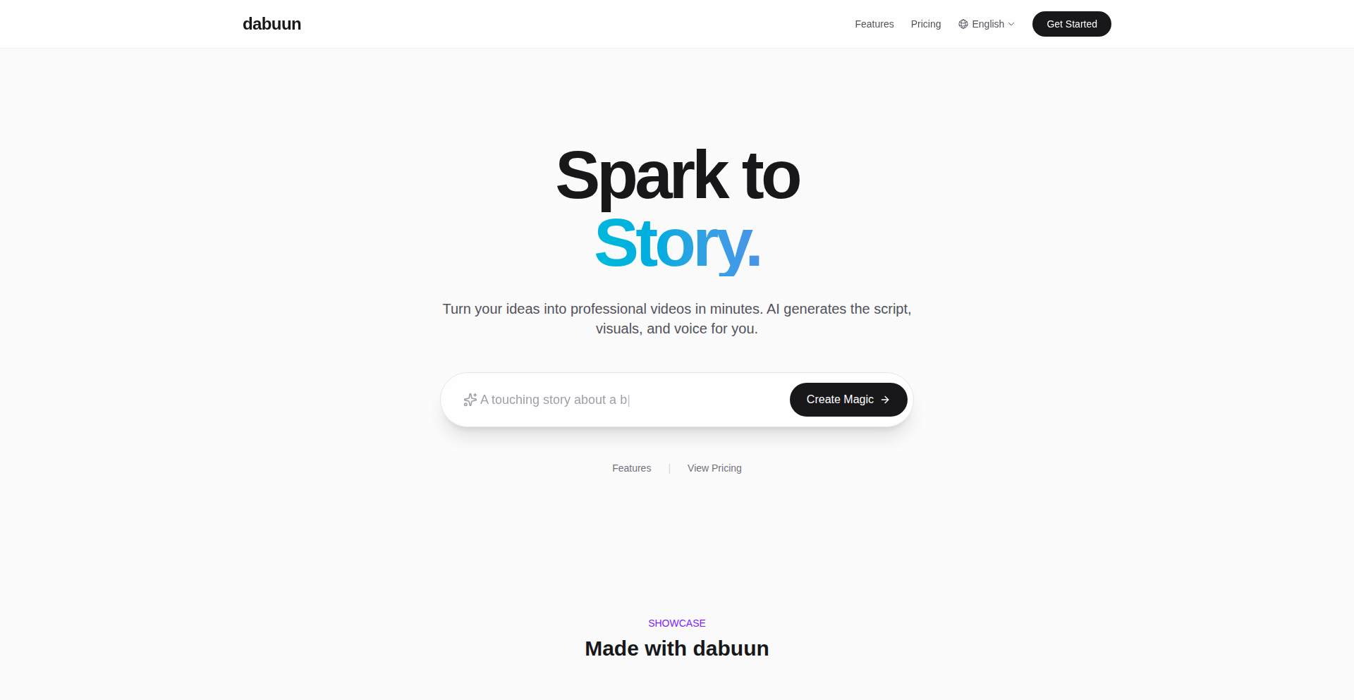 Dabuun: 一行文本,生成社交媒体视频