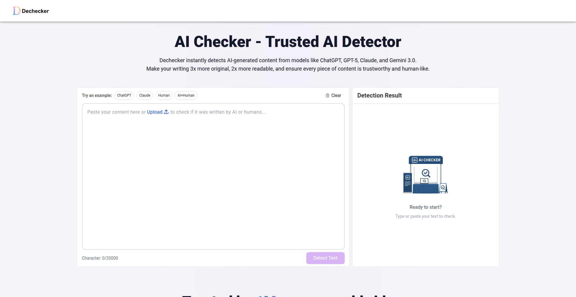 DeChecker AI文本遁形探测器