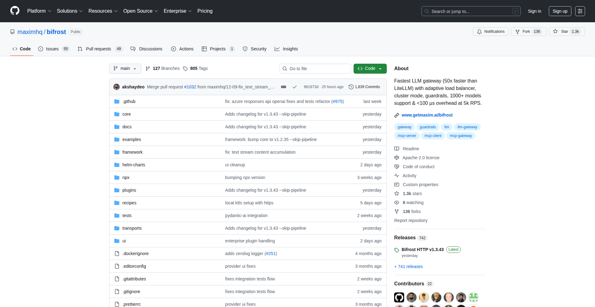 Bifrost LLM 高并发网关