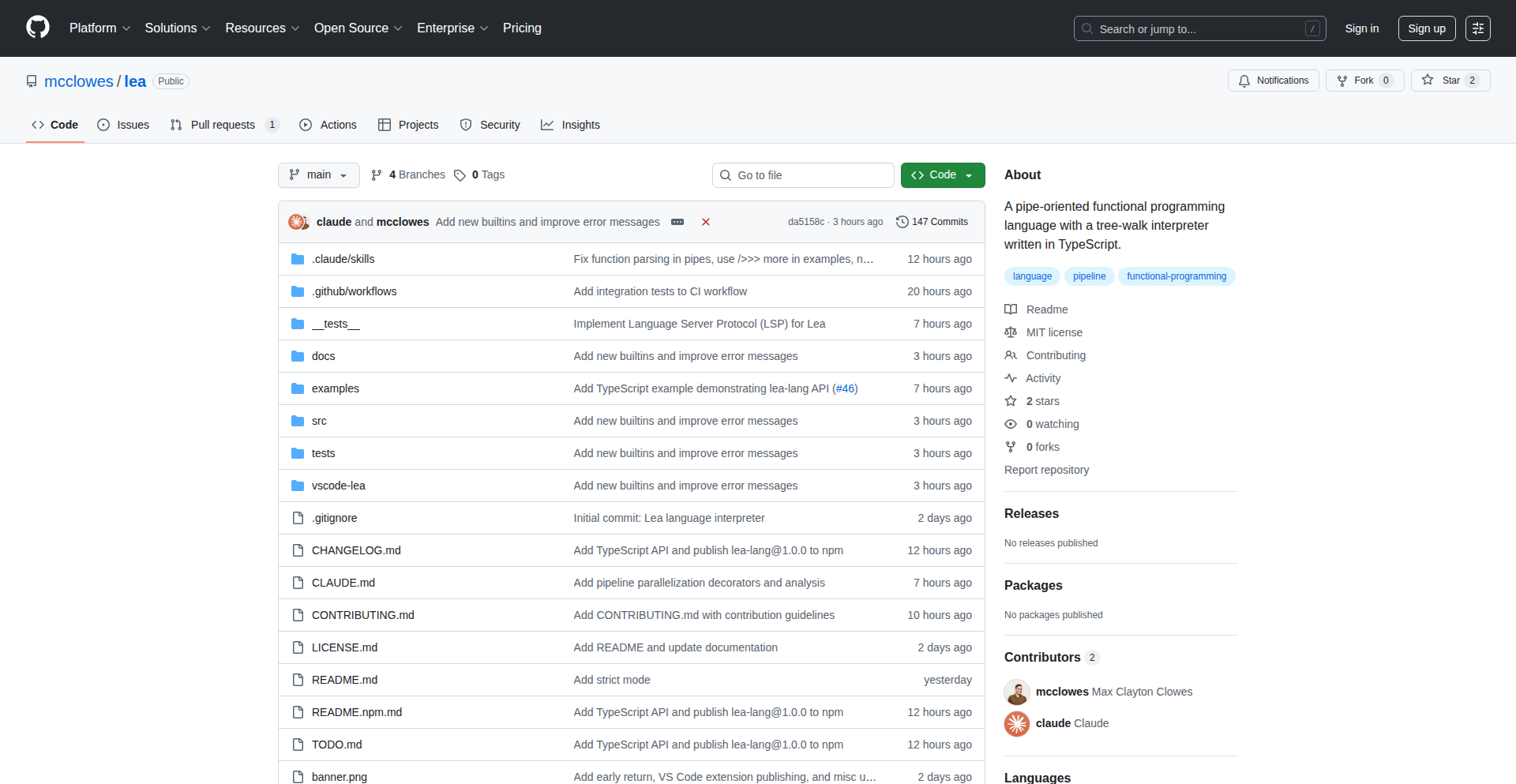 Lea: 函数式管道流语言