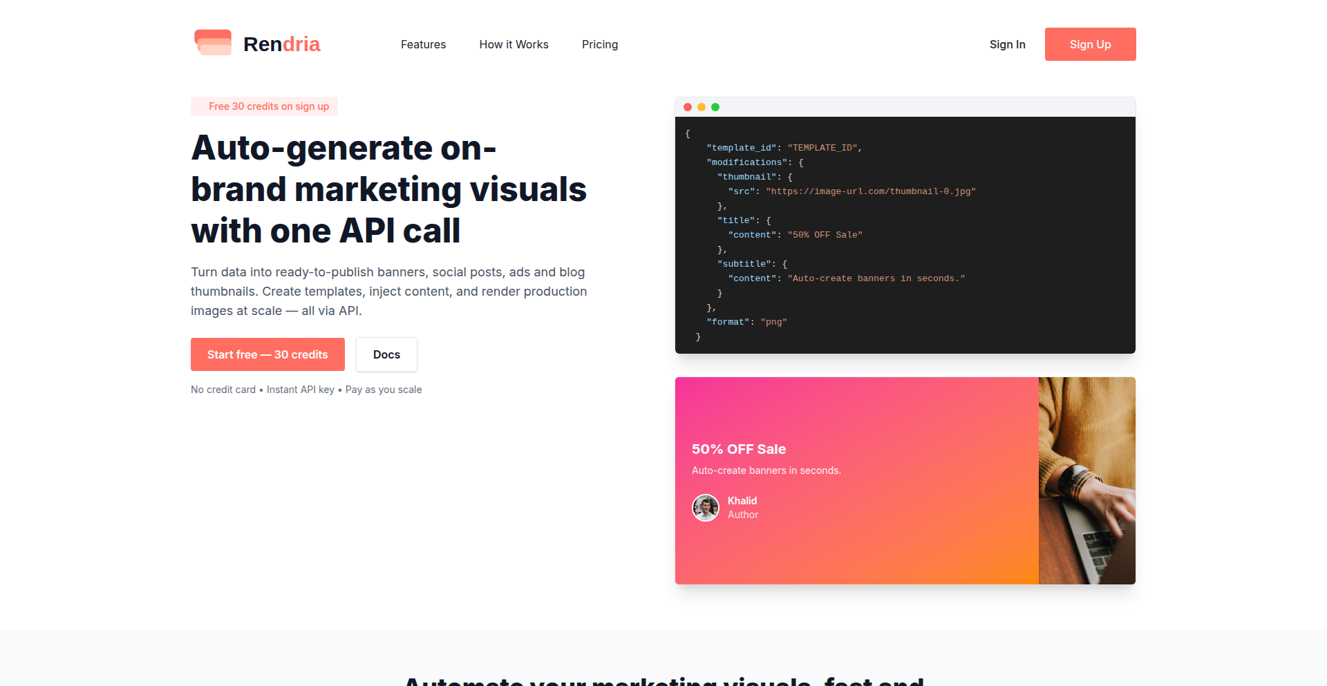 Rendria: 像素级图像自动化生成引擎