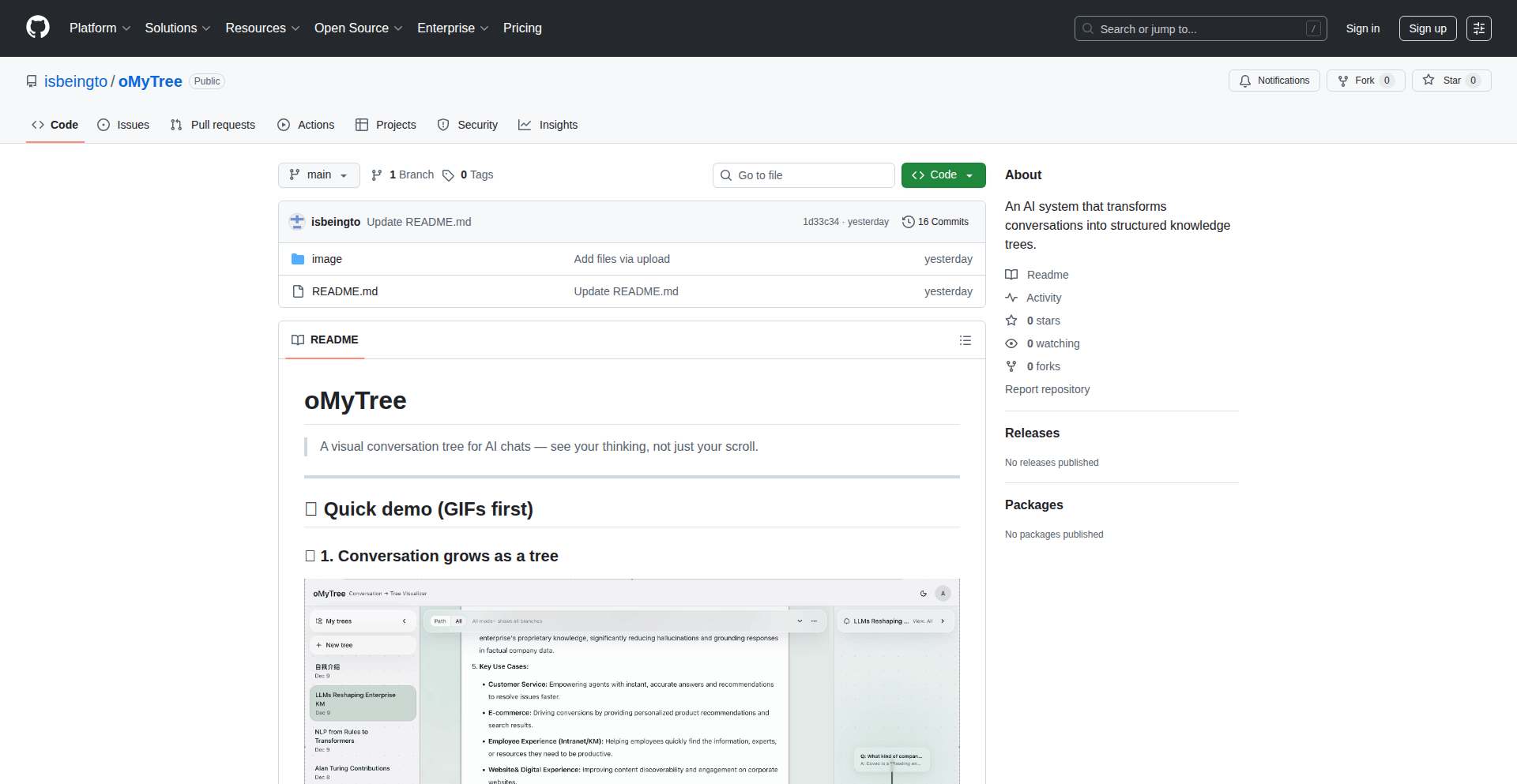 AI对话可视化树