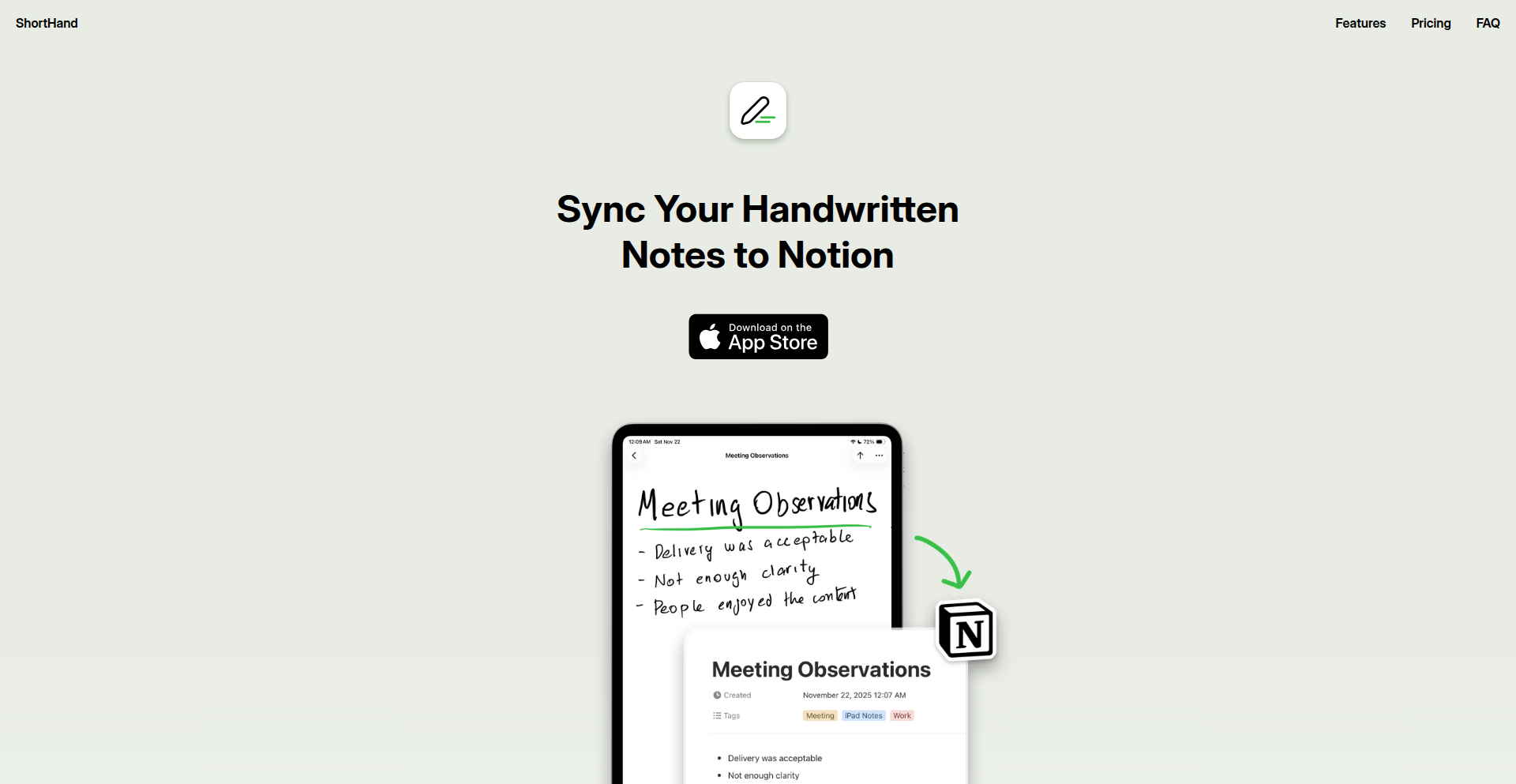 InkSync - iPad手写笔记无缝同步Notion