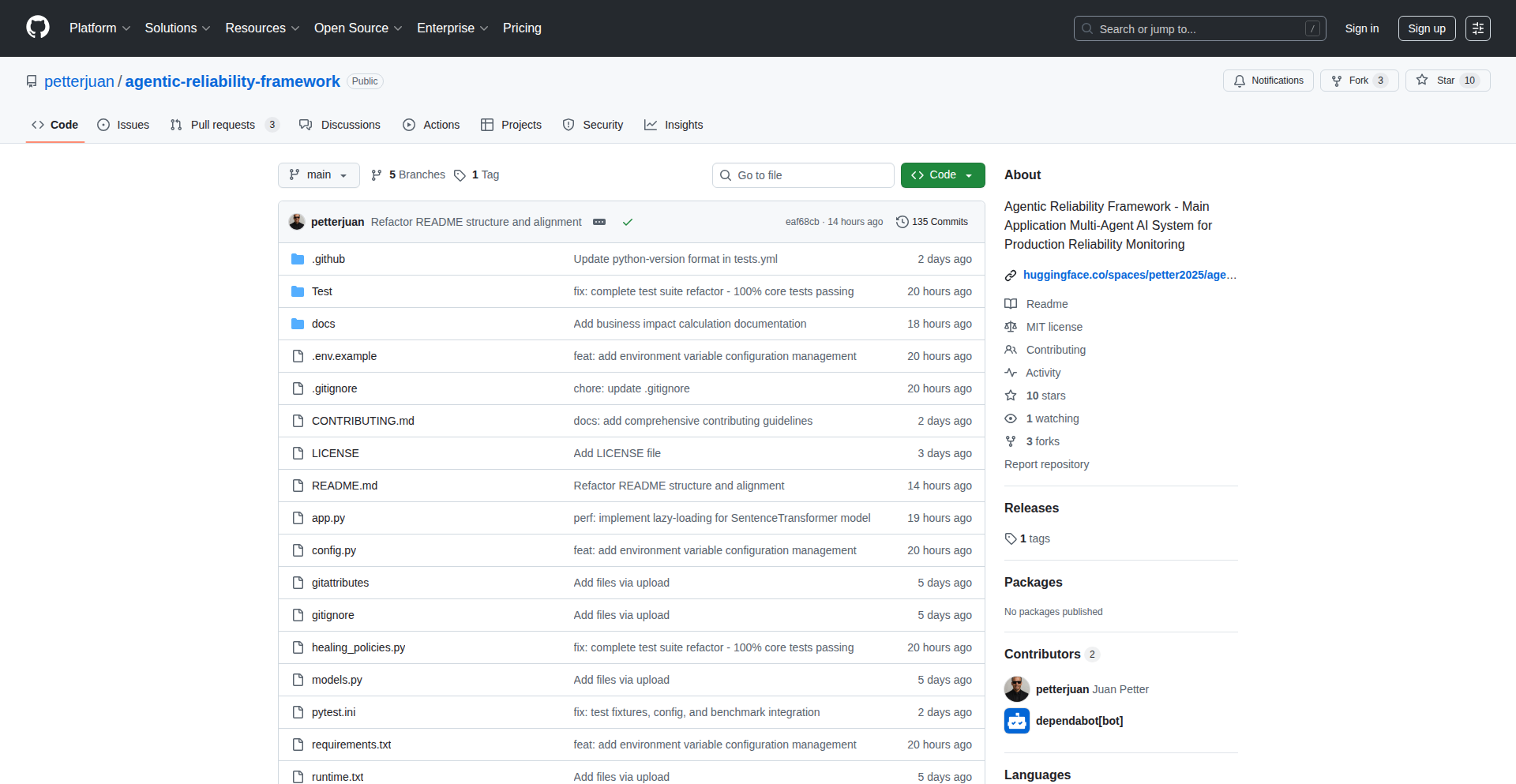 Agentic Reliability Framework (ARF)