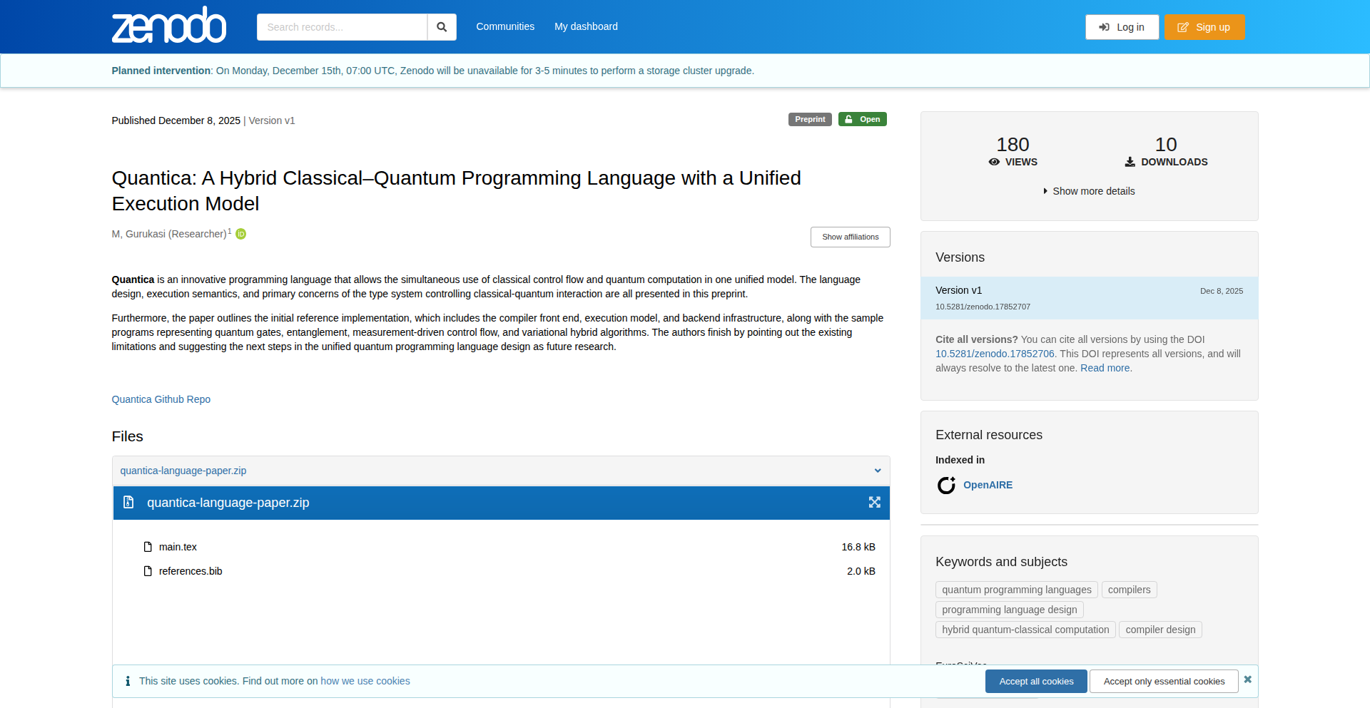 Quantica: 经典与量子混合编程语言