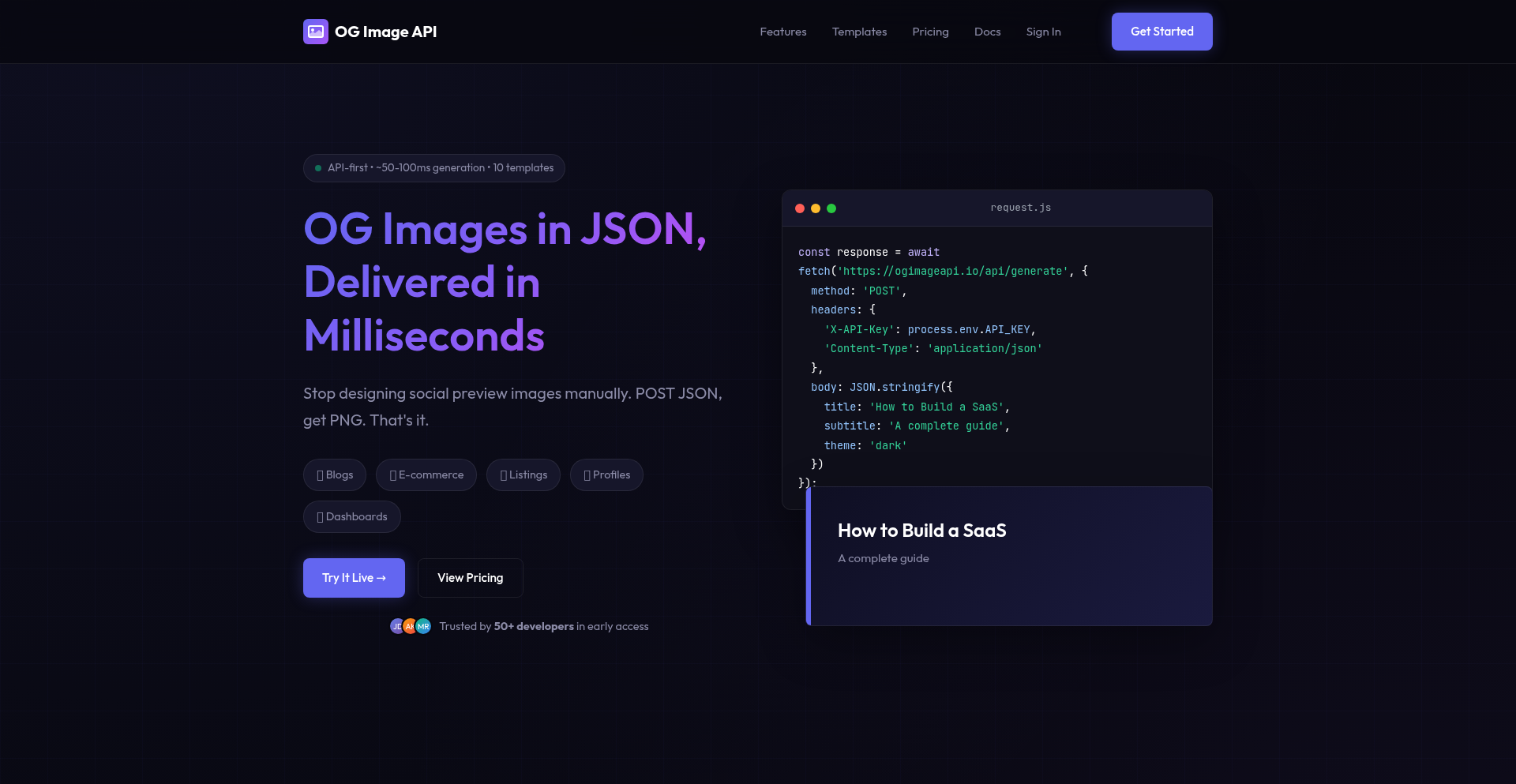 JSON驱动的OG图片生成器API