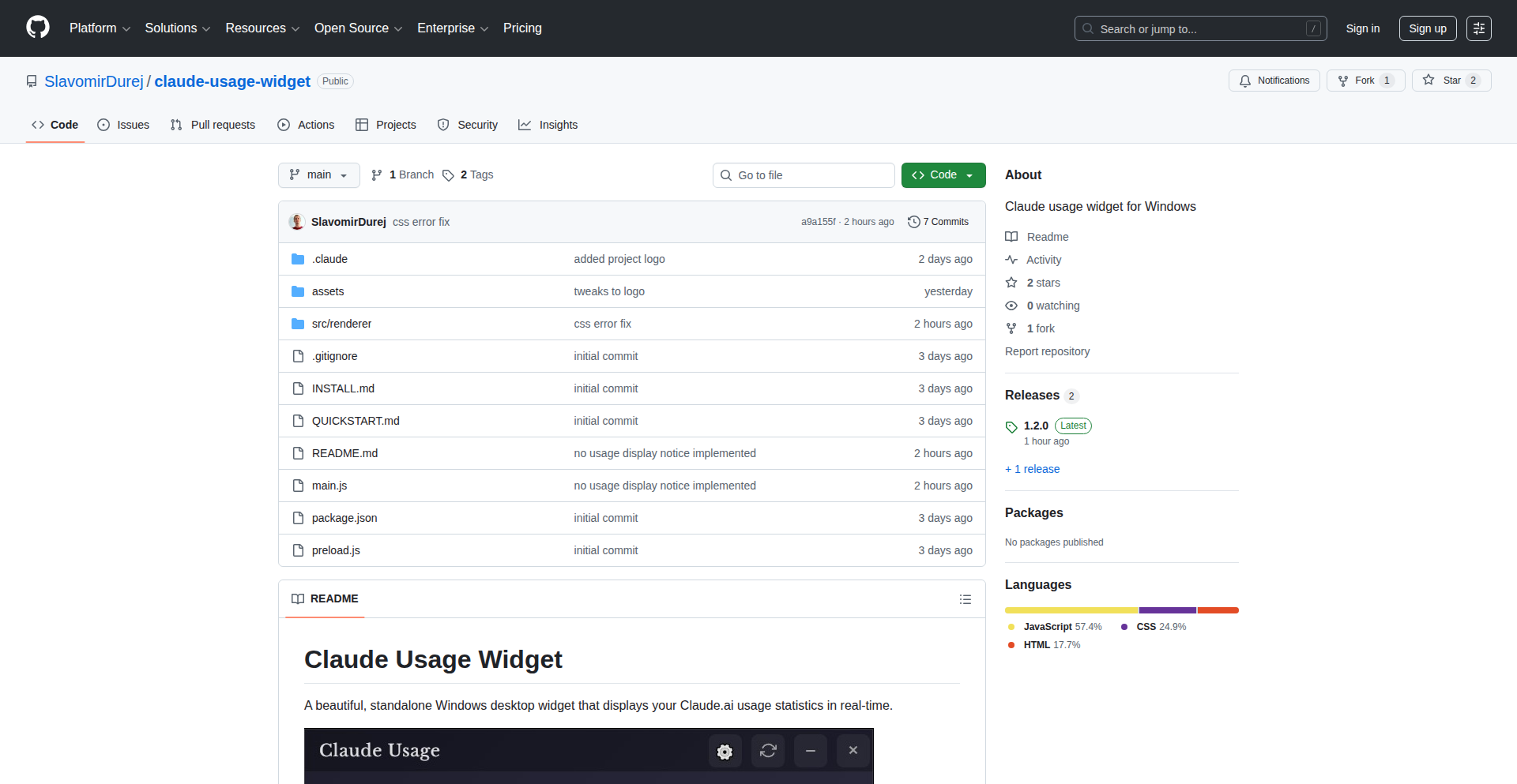 Claude使用量リアルタイム監視ウィジェット