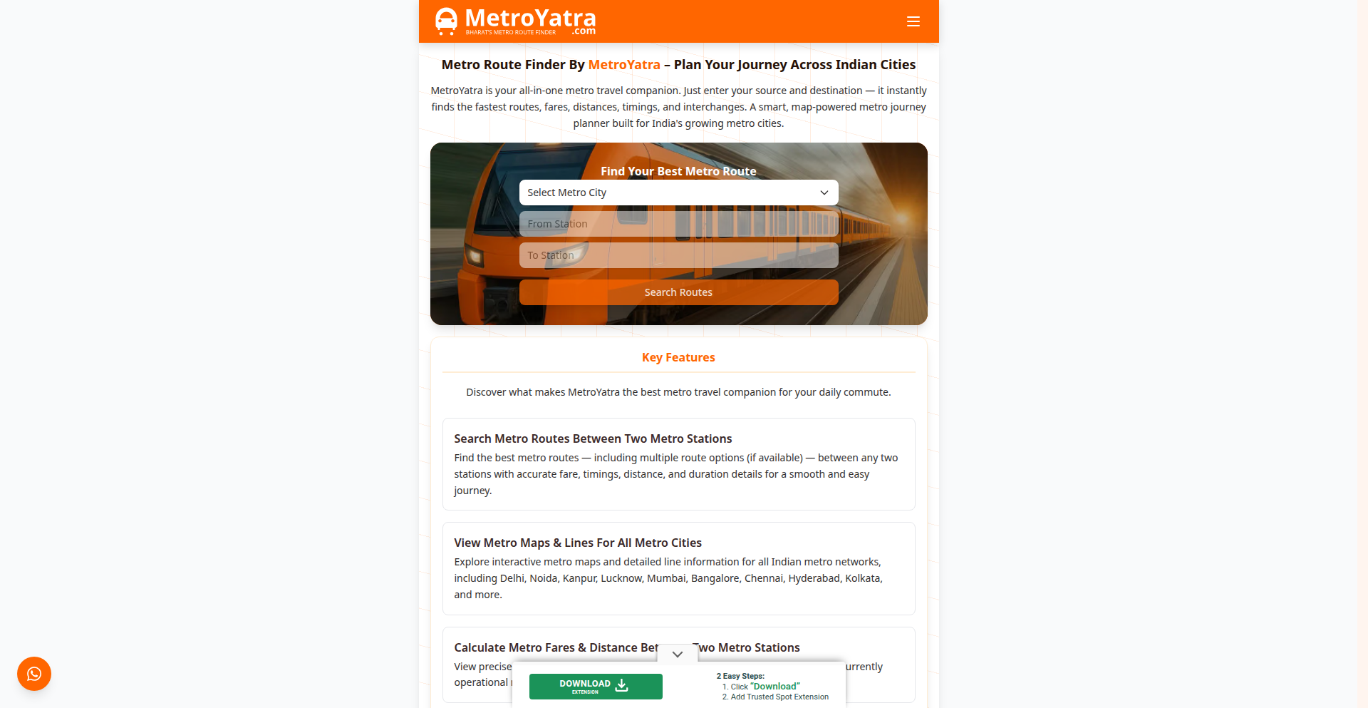 メトロヤトラ：インド都市地下鉄ルートファインダー