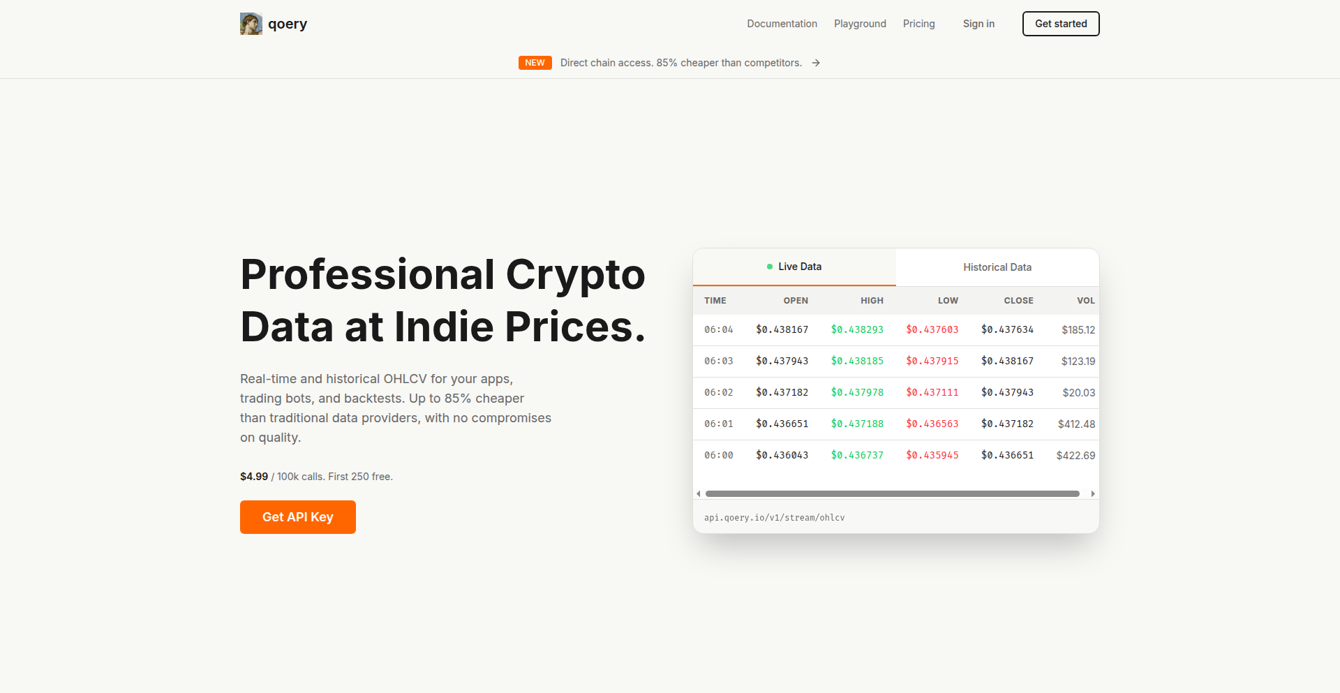ブロックチェーン直読クリプトデータクエリ
