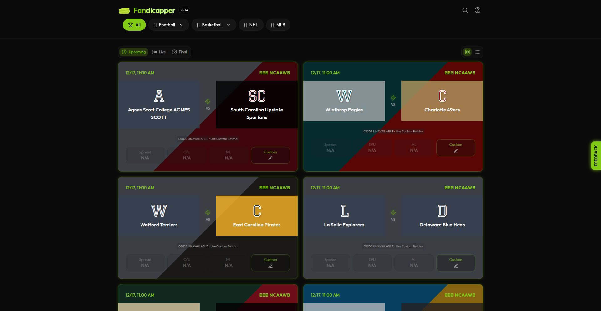 SMSスポーツマッチアップデータベース