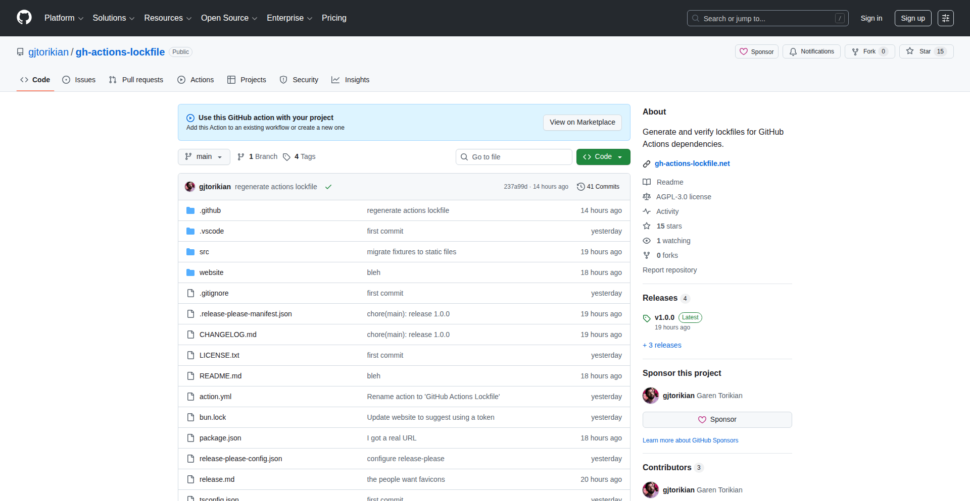 GitHub Actions 連携ロックファイルジェネレーター