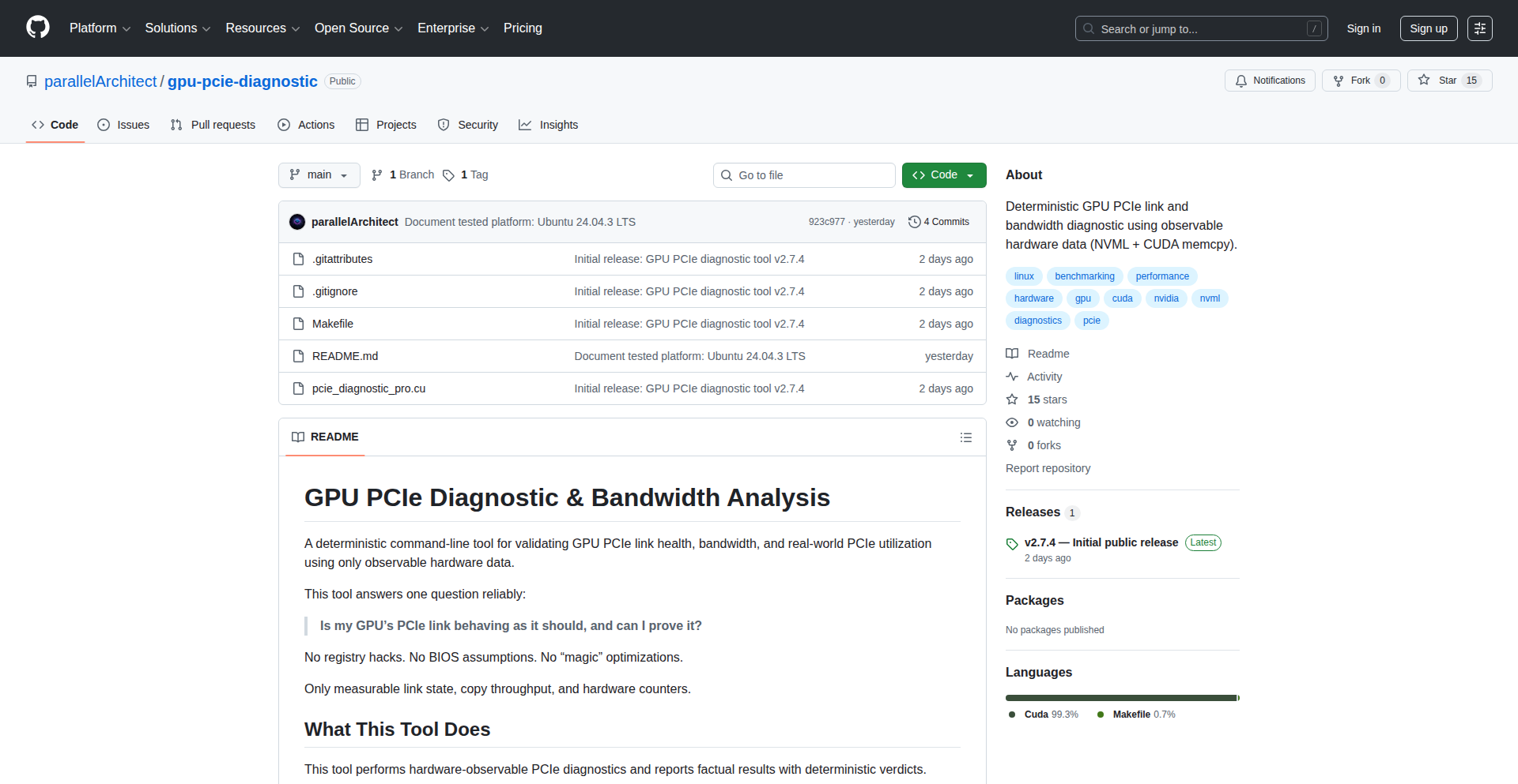 GPU PCIe リンク健全性診断ツール (GPU PCIe Link Health Diagnostic Tool)