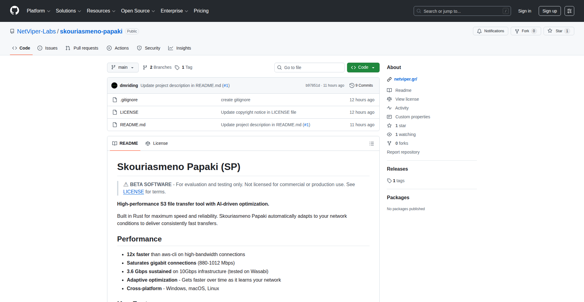 Skouriasmeno Papaki: S3 高速転送ツール